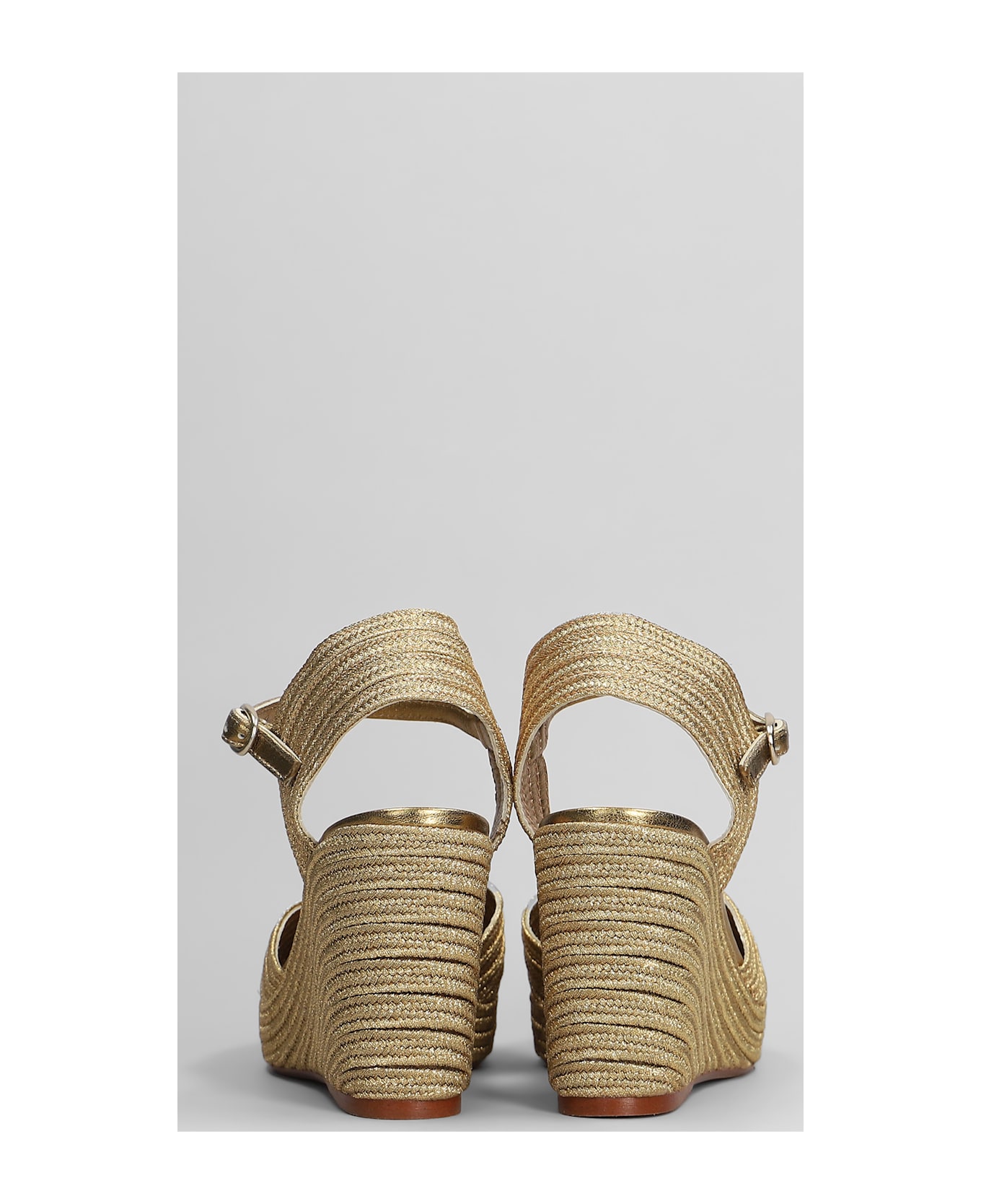 Castañer Carolyn-142 Wedges In Gold Fabric - gold
