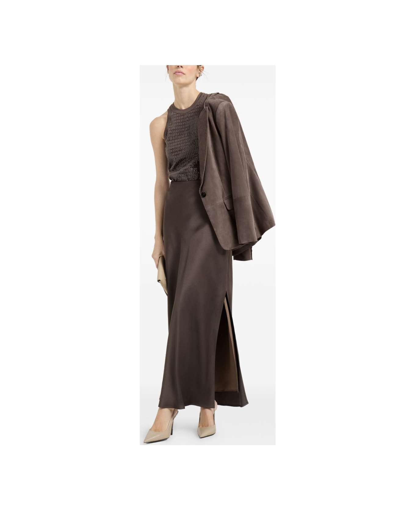 Brunello Cucinelli Cotton Tank Top - Brown