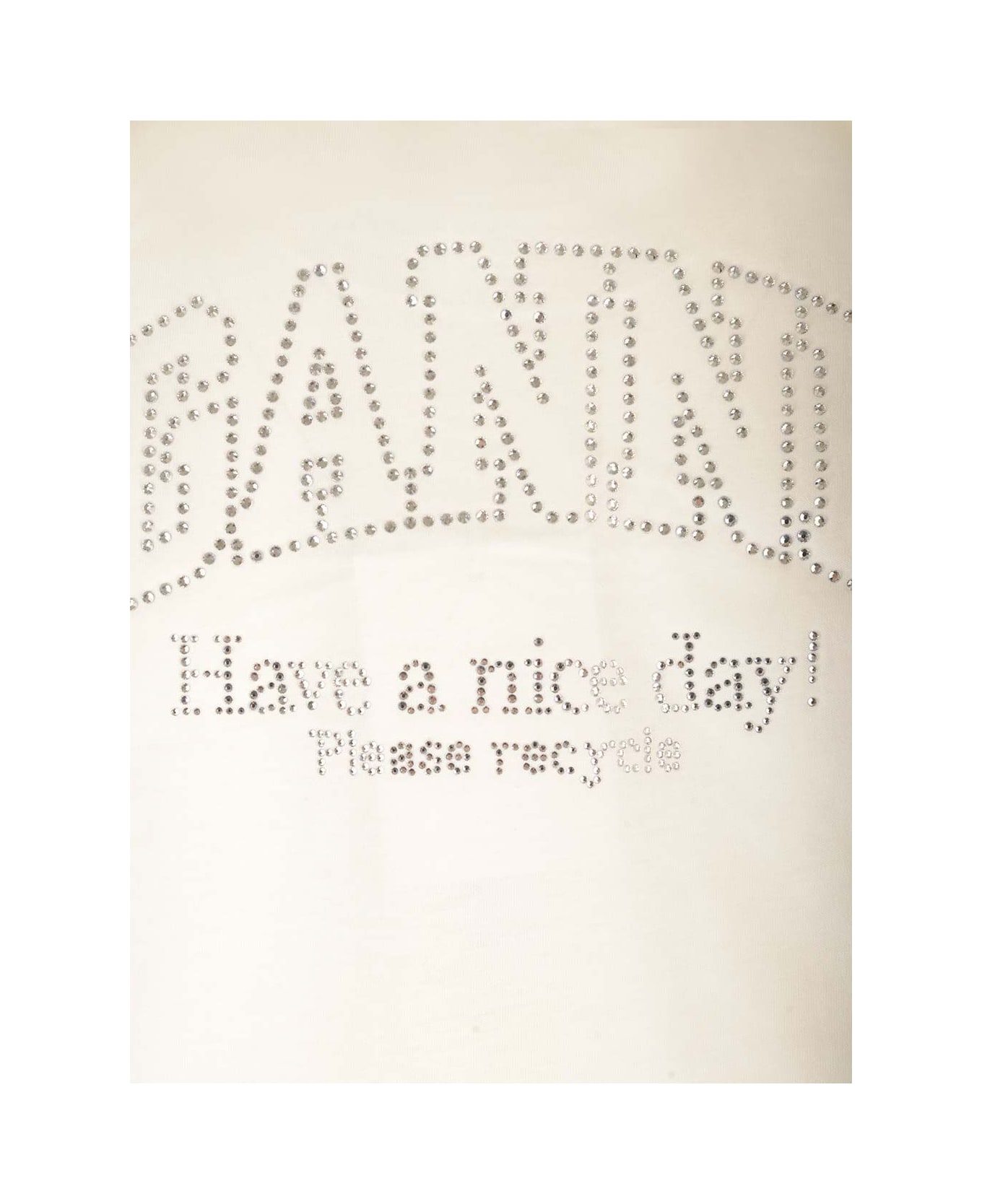 Ganni Basic T-shirt With Strass - White