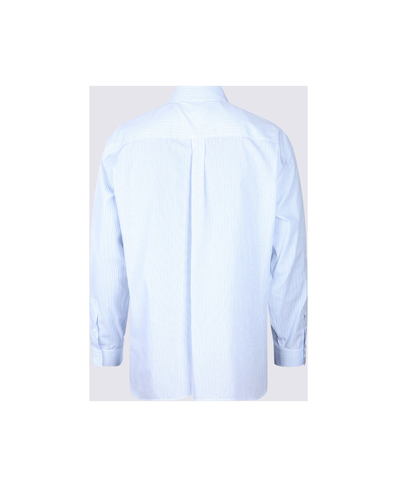 Bottega Veneta White And Blue Cotton Shirt - White