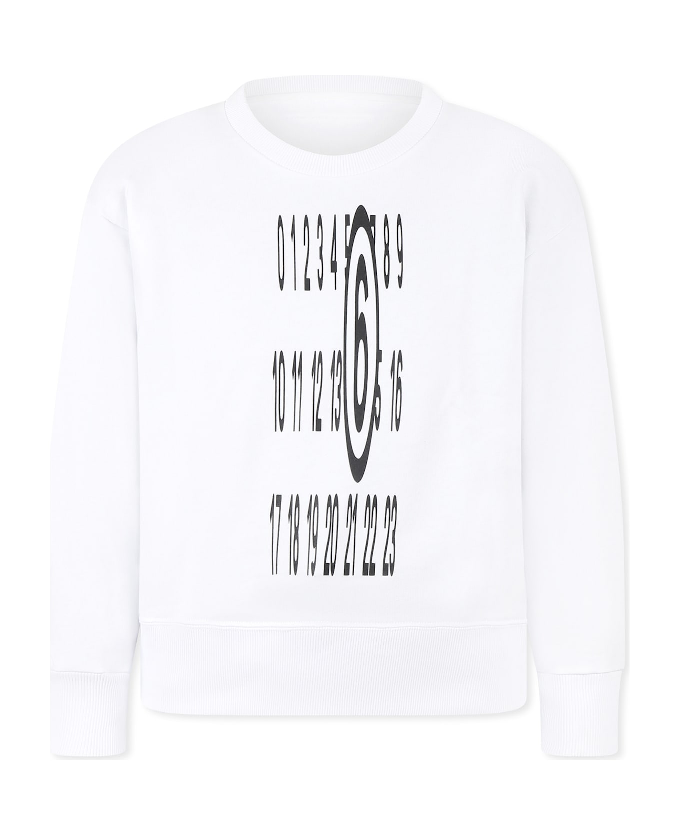MM6 Maison Margiela White Sweatshirt For Kids With Logo - White