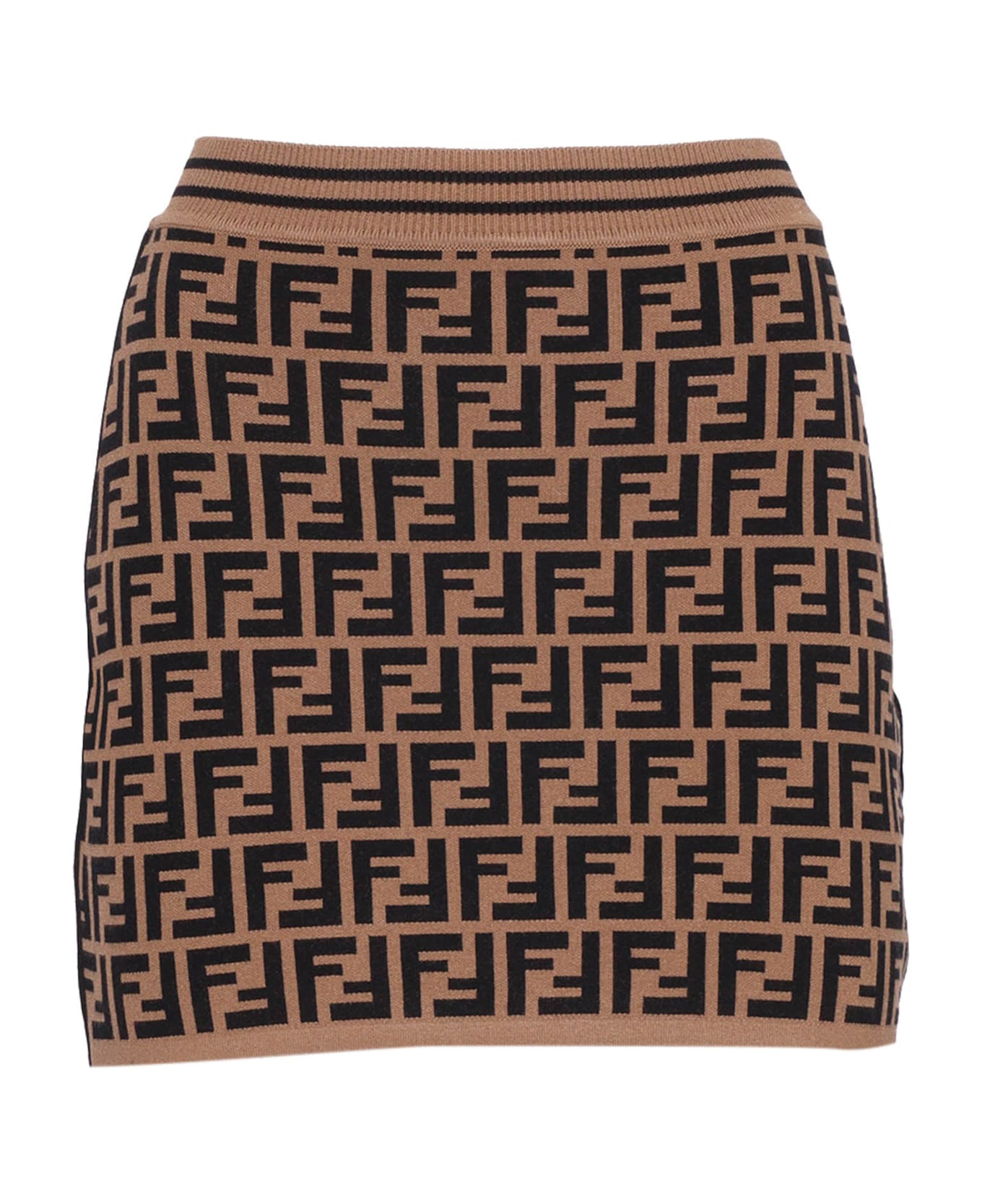 Fendi Ff Knit Skirt - BROWN
