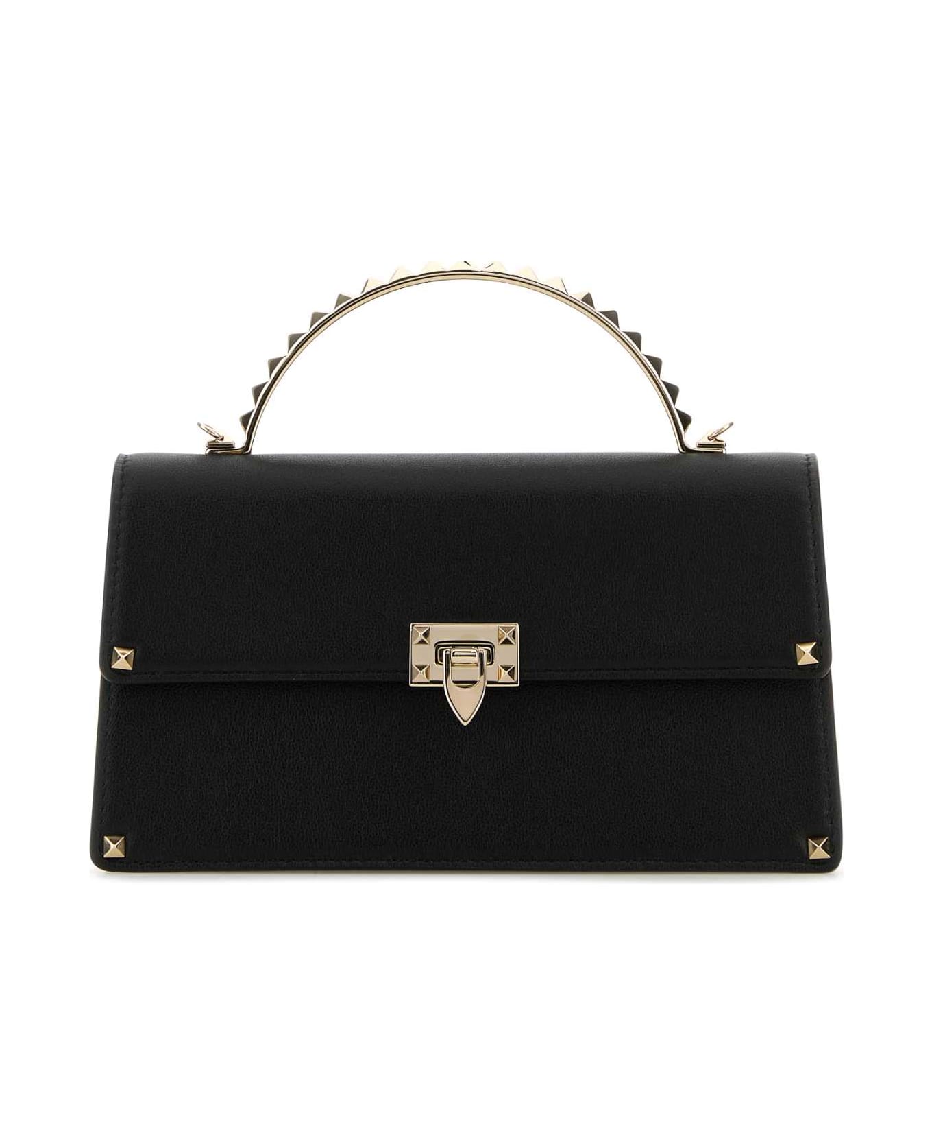 Valentino Garavani Black Leather Rockstud Handbag - NERO