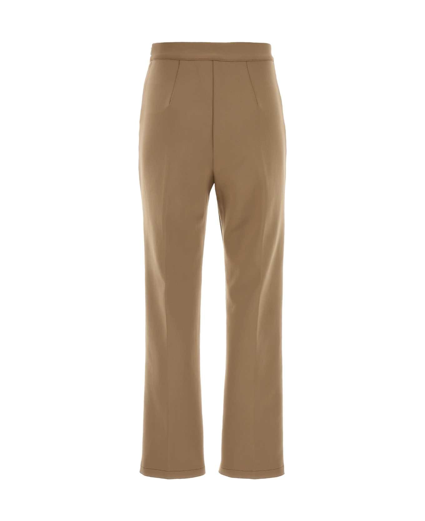 Max Mara Camel Stretch Nylon Teismo Pant - NOCCIOLA