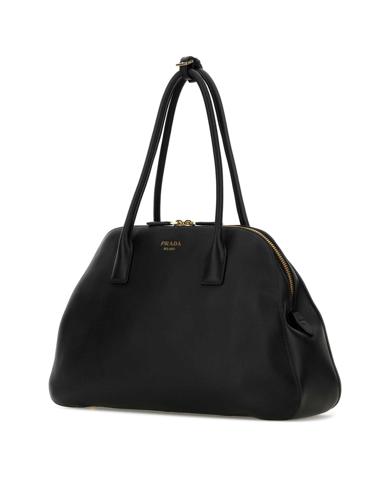 Prada Black Leather Medium Shopping Bag - NERO