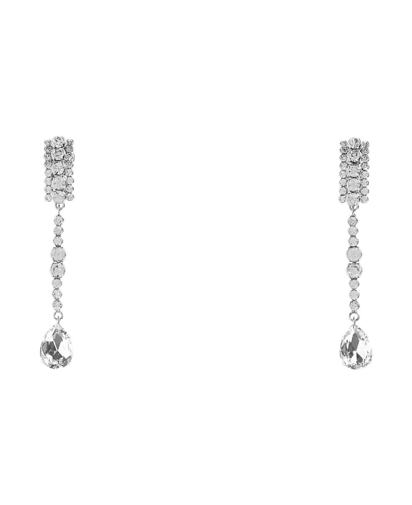 Alessandra Rich Embellished Metal Earrings - CRYSILVER