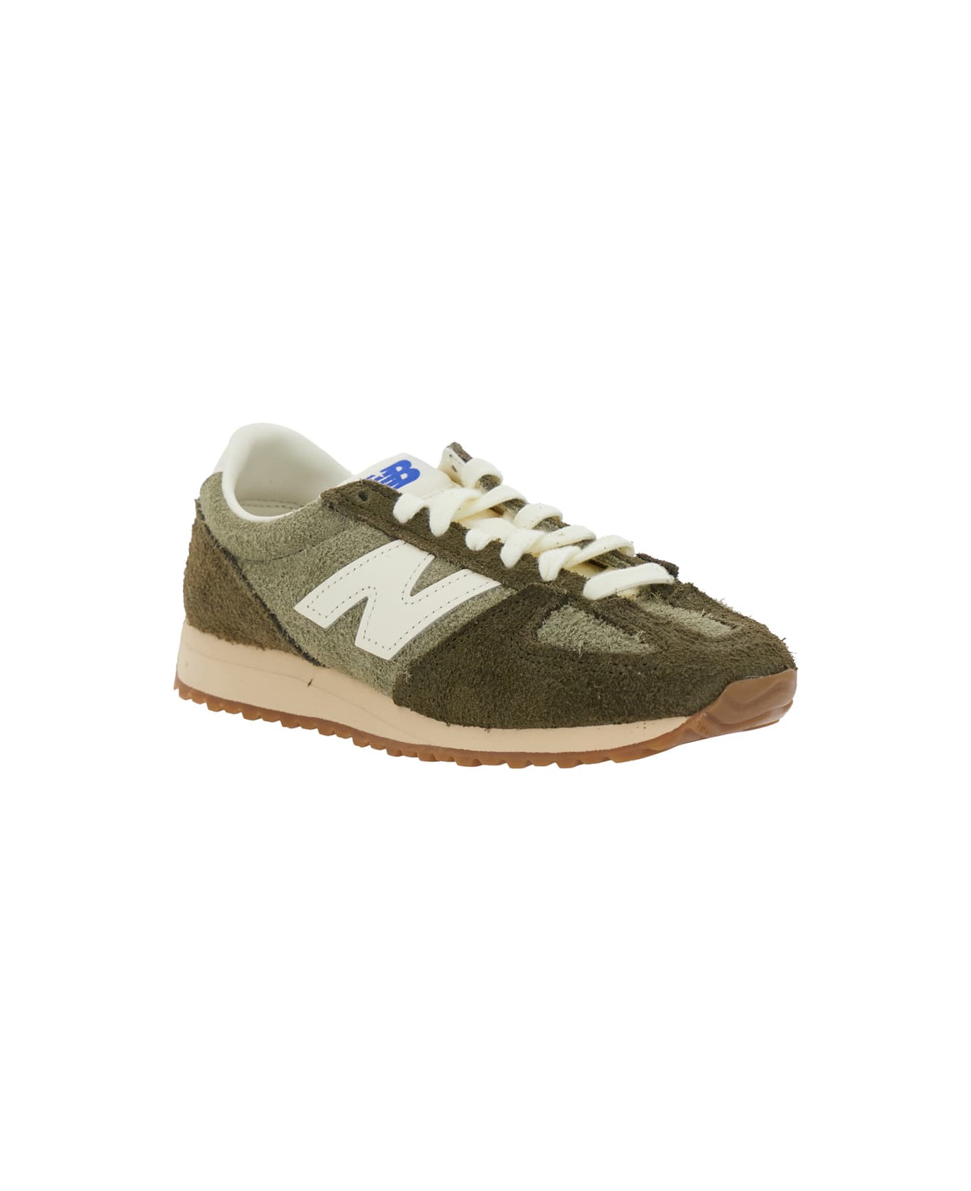 New Balance Green Low Top Sneakers With Logo Patch In Suede Unisex - Green スニーカー