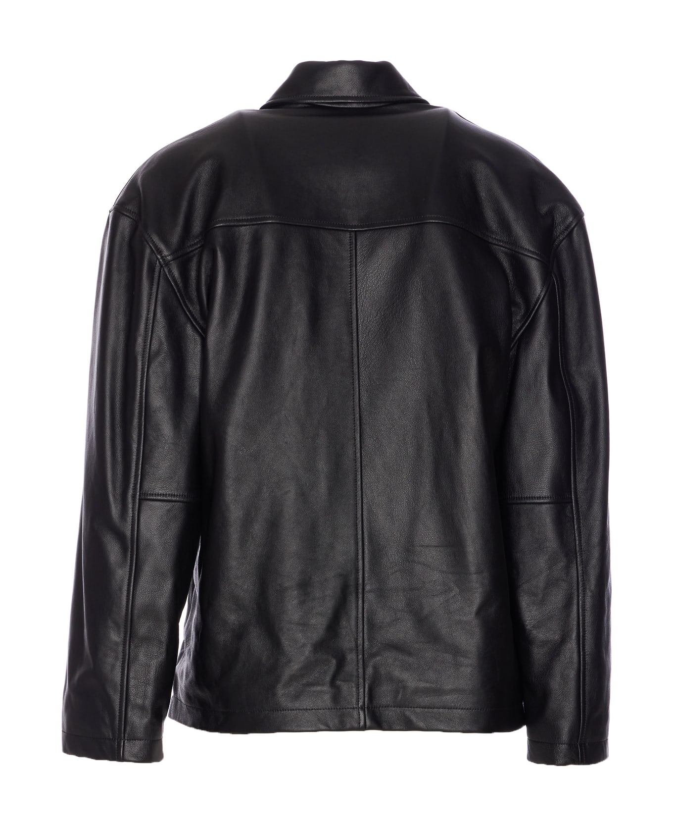 Balenciaga Nano Bb Zip Leather Jacket - Black