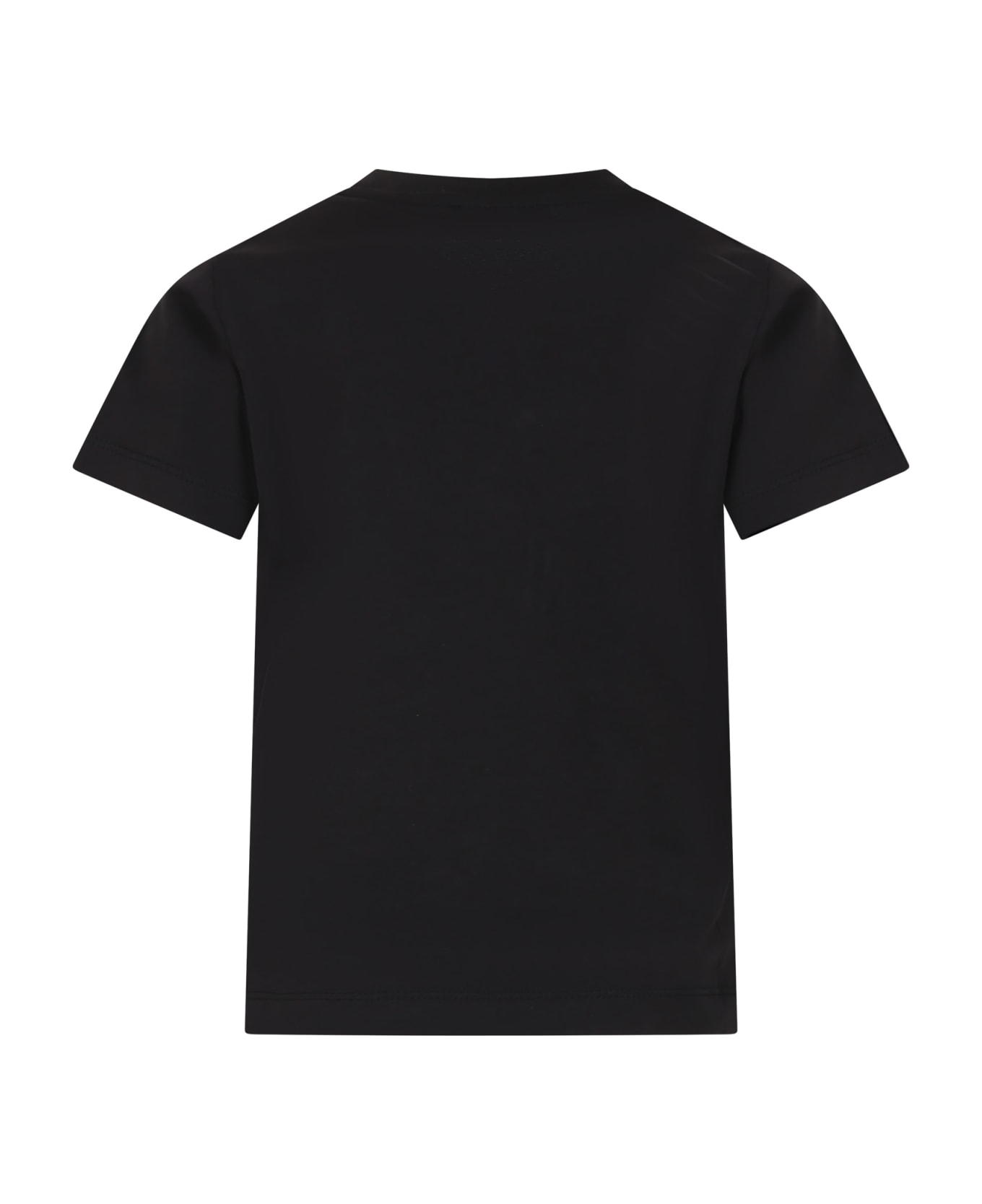 Moncler Black T-shirt For Boy With Logo - Black Tシャツ＆ポロシャツ