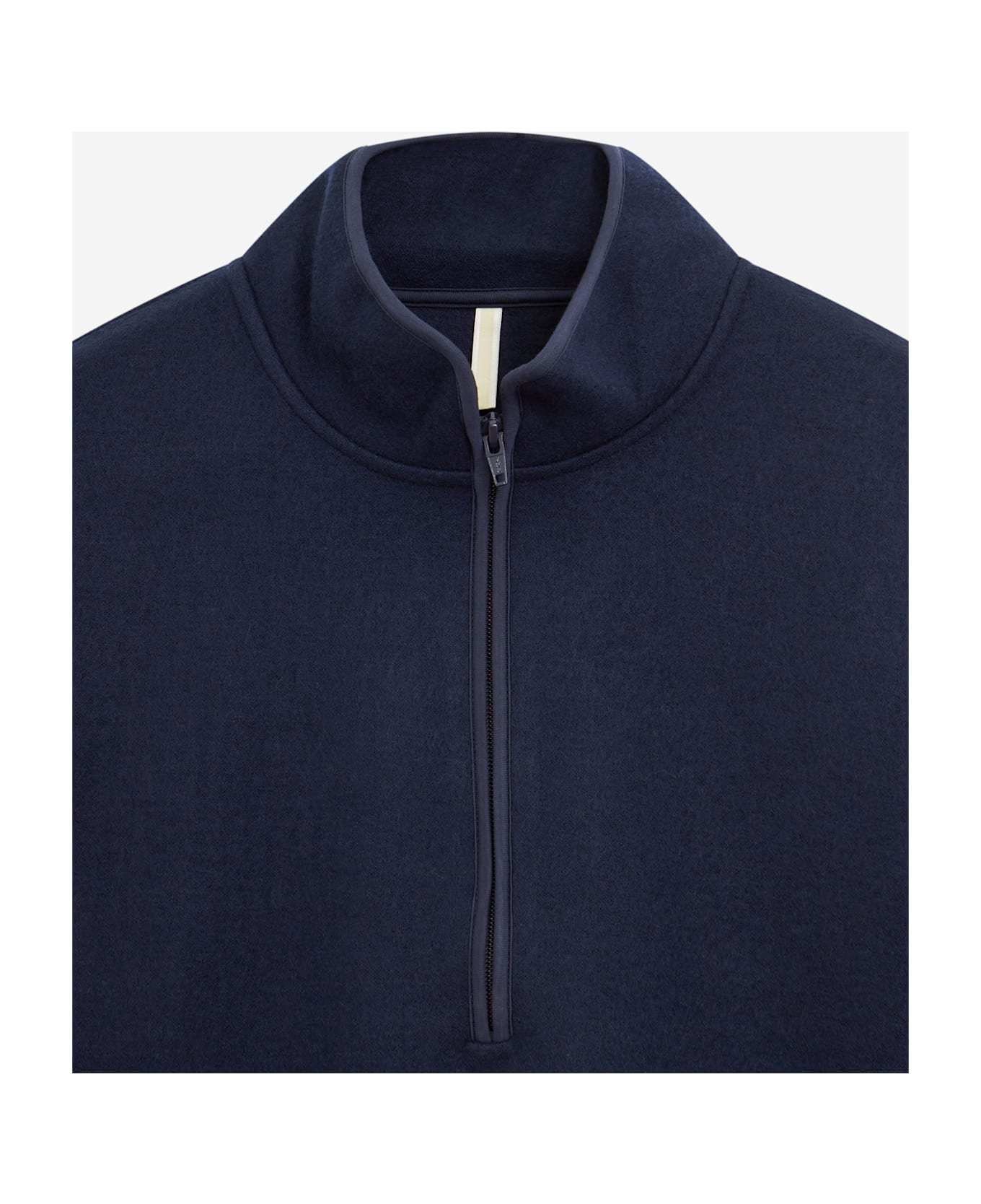 Sunflower Wool Half Zip Sweatshirt - Dark Navy