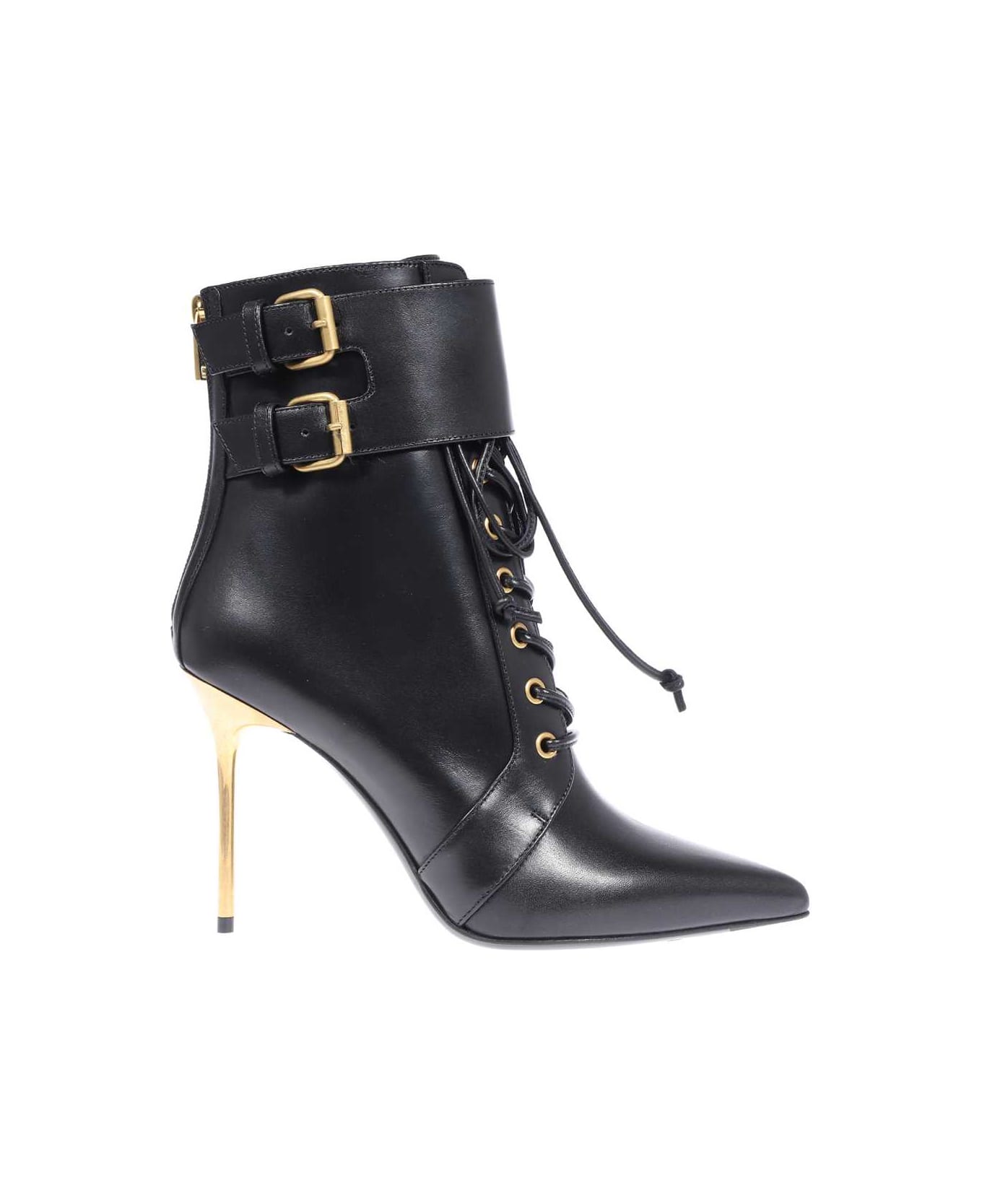 Balmain Leather Ankle Boots - black ブーツ