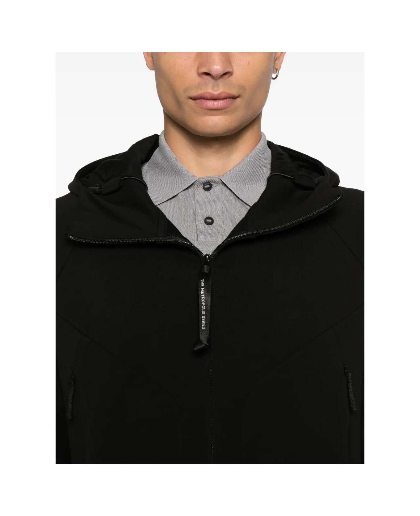 C.P. Company Sweatshirts Hooded Open - Black