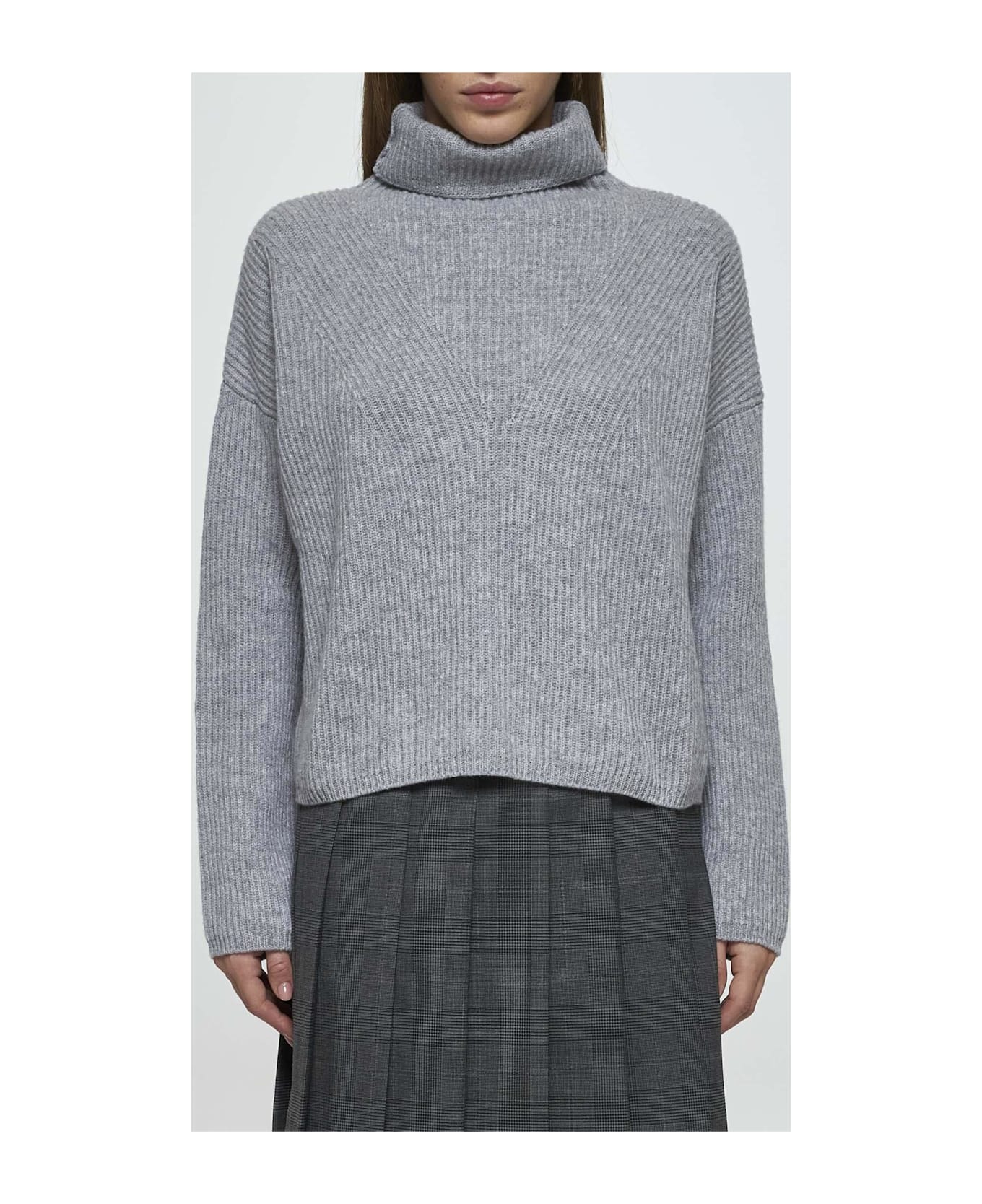 Max Mara Studio 'goliath' Sweater In Cashmere Wool - Light Grey