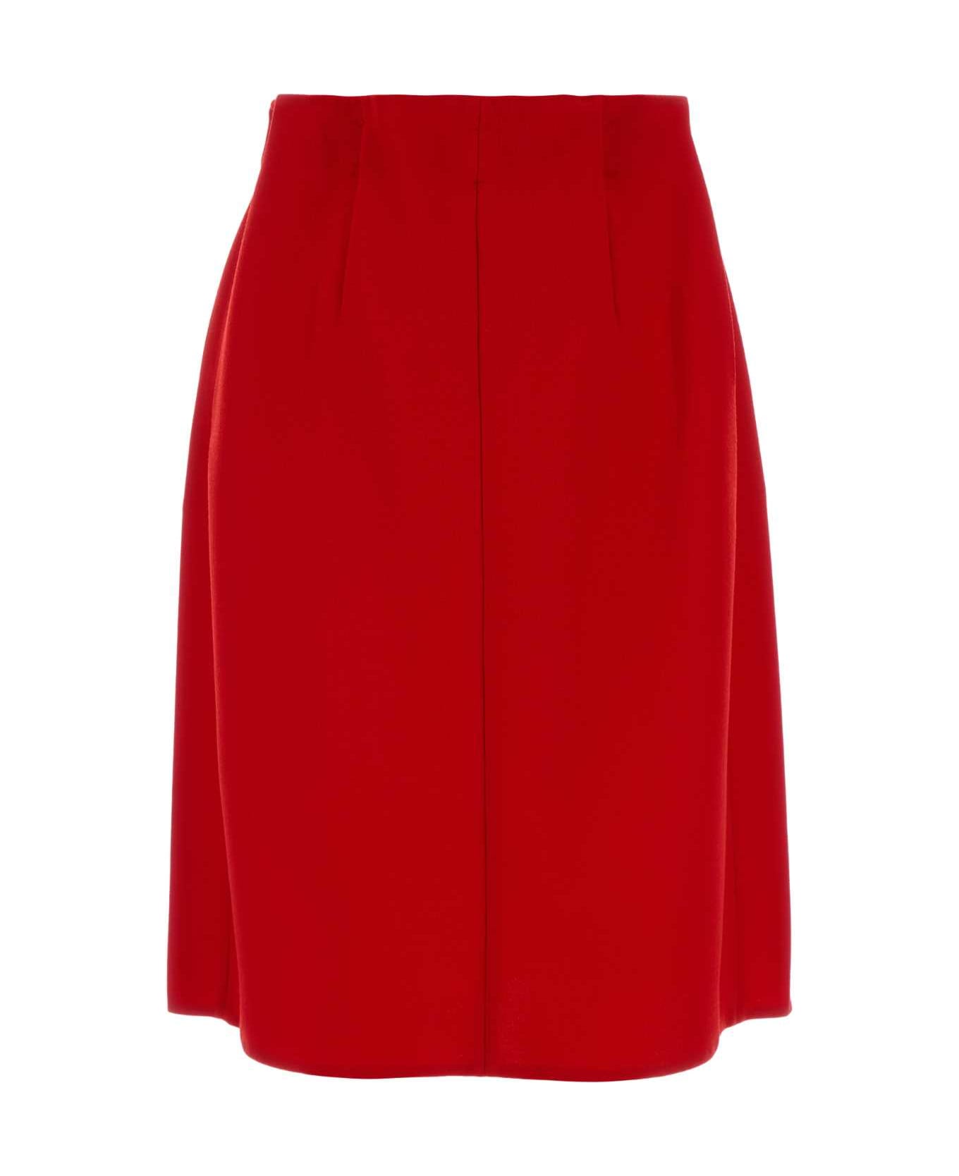 Prada Red Wool Skirt - ROSSO