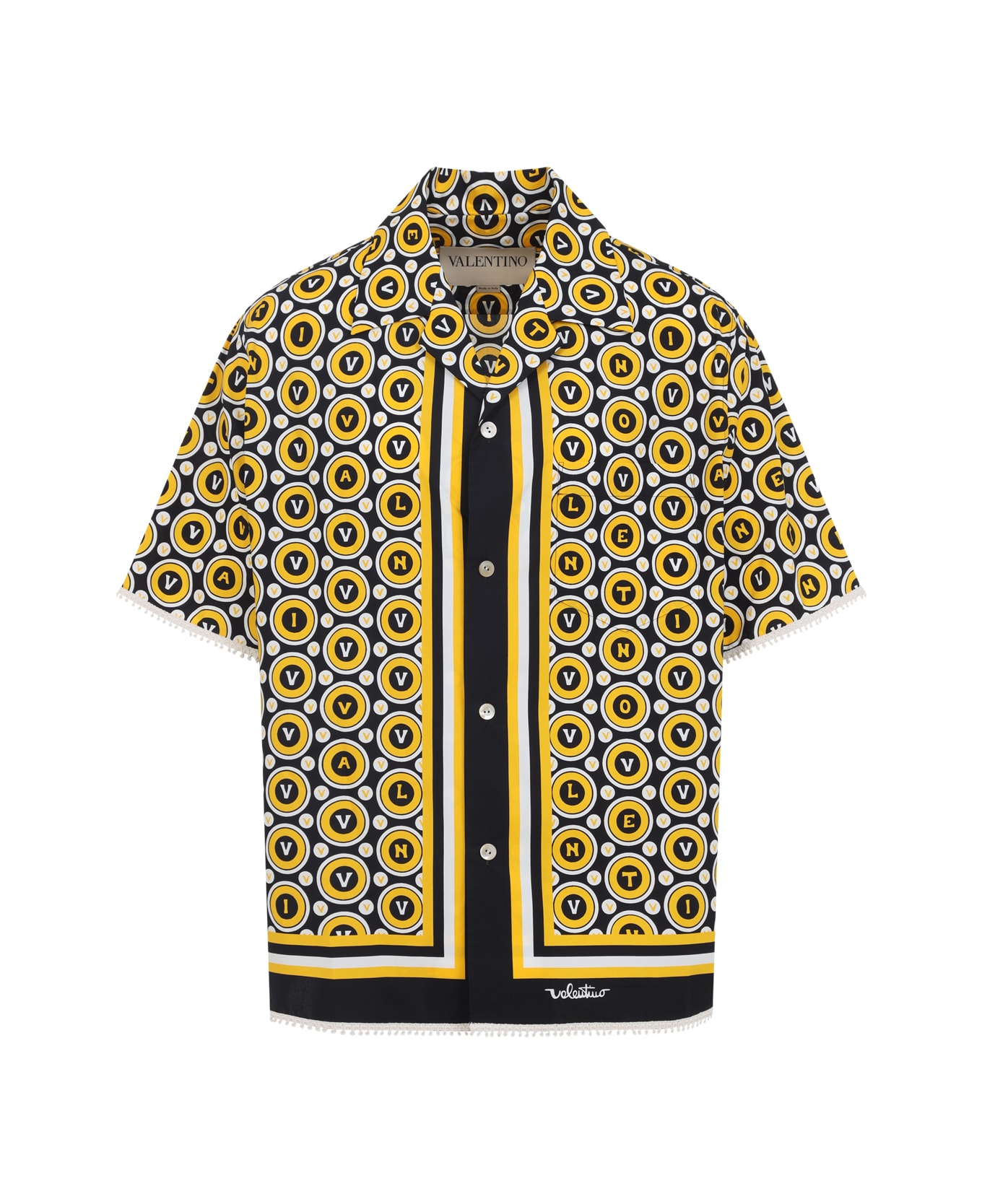 Valentino Bowling Shirt - Clp Nero Giallo Avorio
