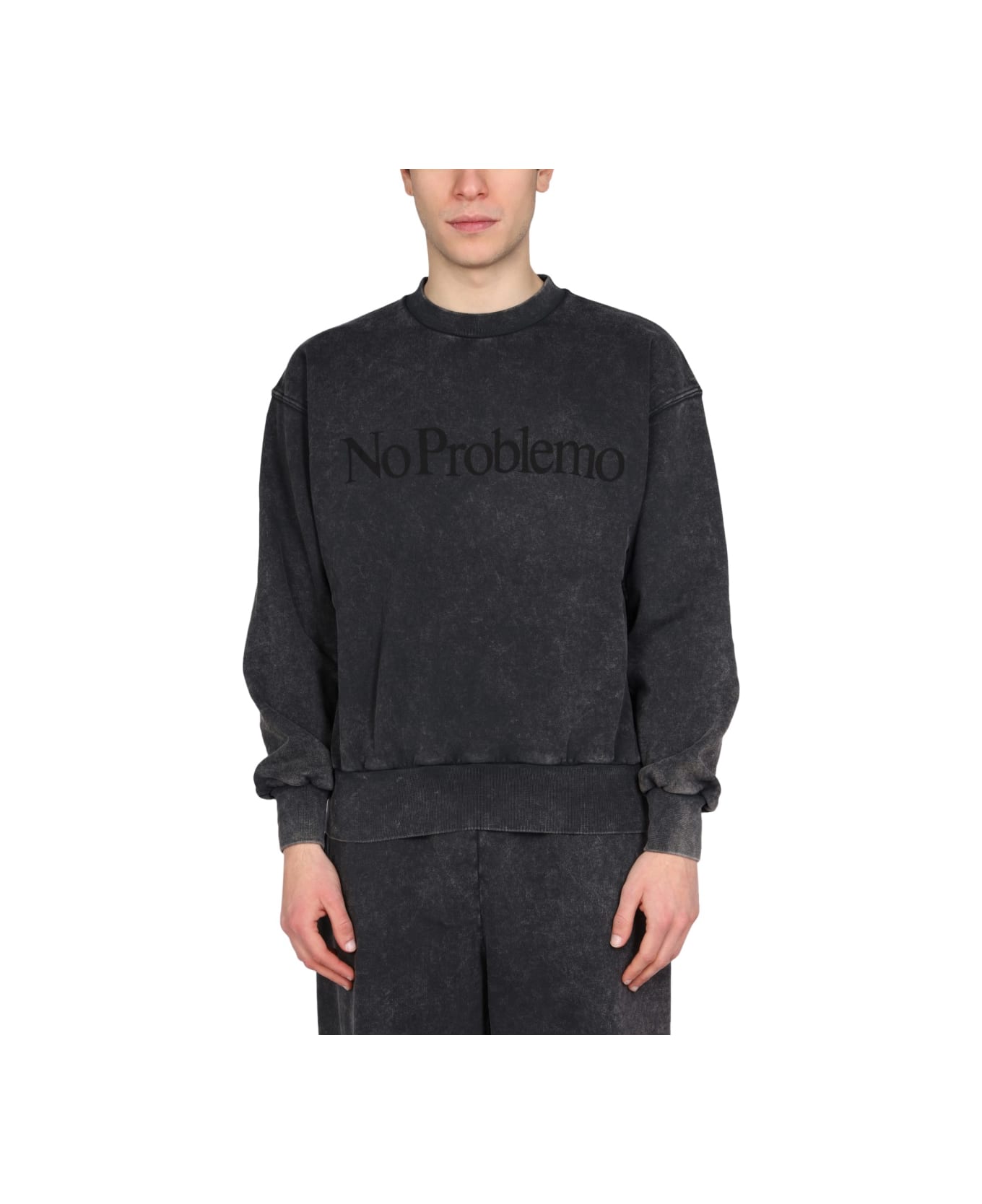 Aries "no Problemo" Print Sweatshirt - BLACK