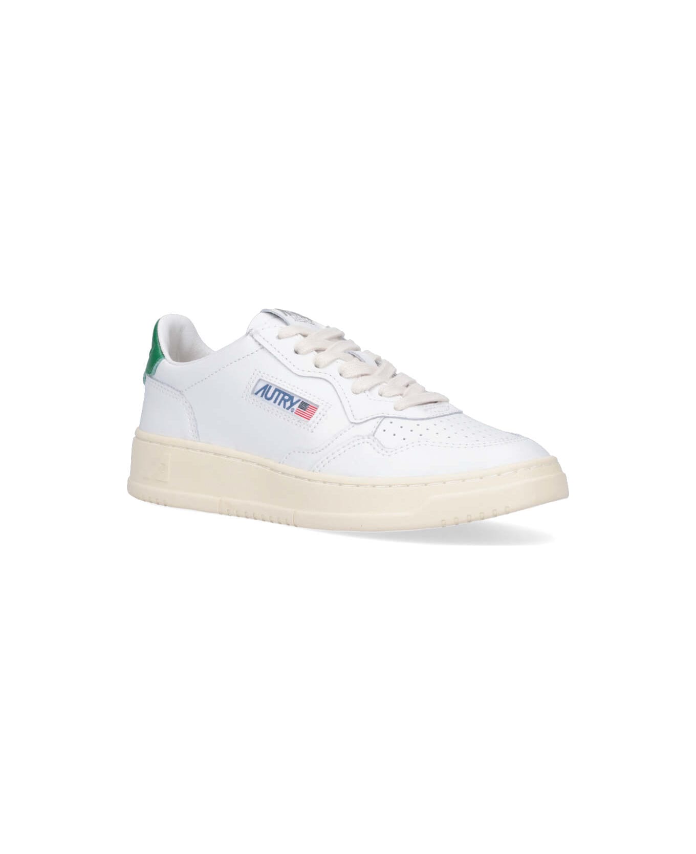 Autry 'medalist' Low Sneakers - Wht/green