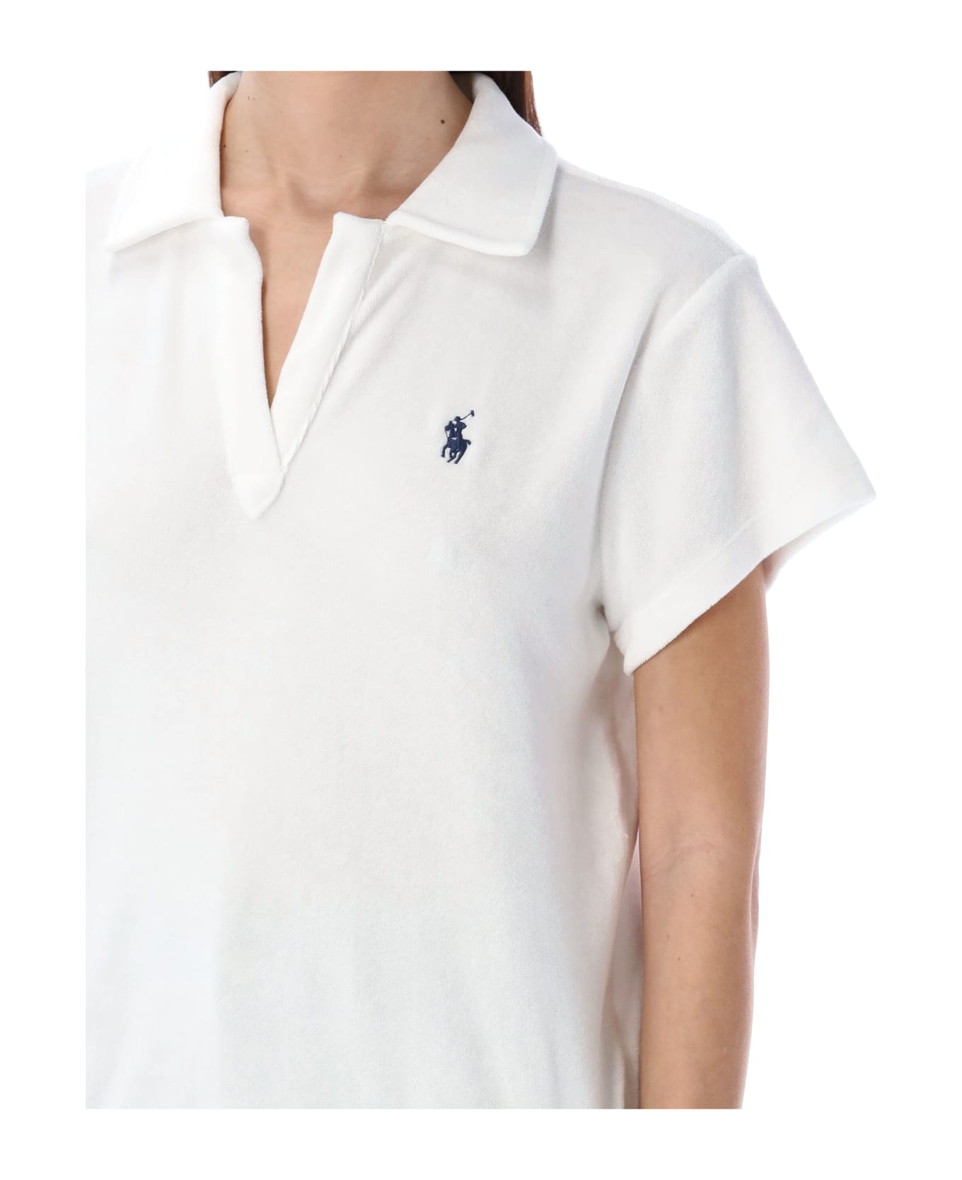 Polo Ralph Lauren Shrunken Fit Terry Polo Shirt - WHITE