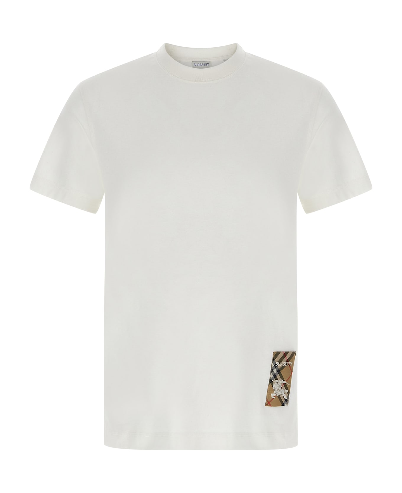 Burberry Check Patch T-shirt - White