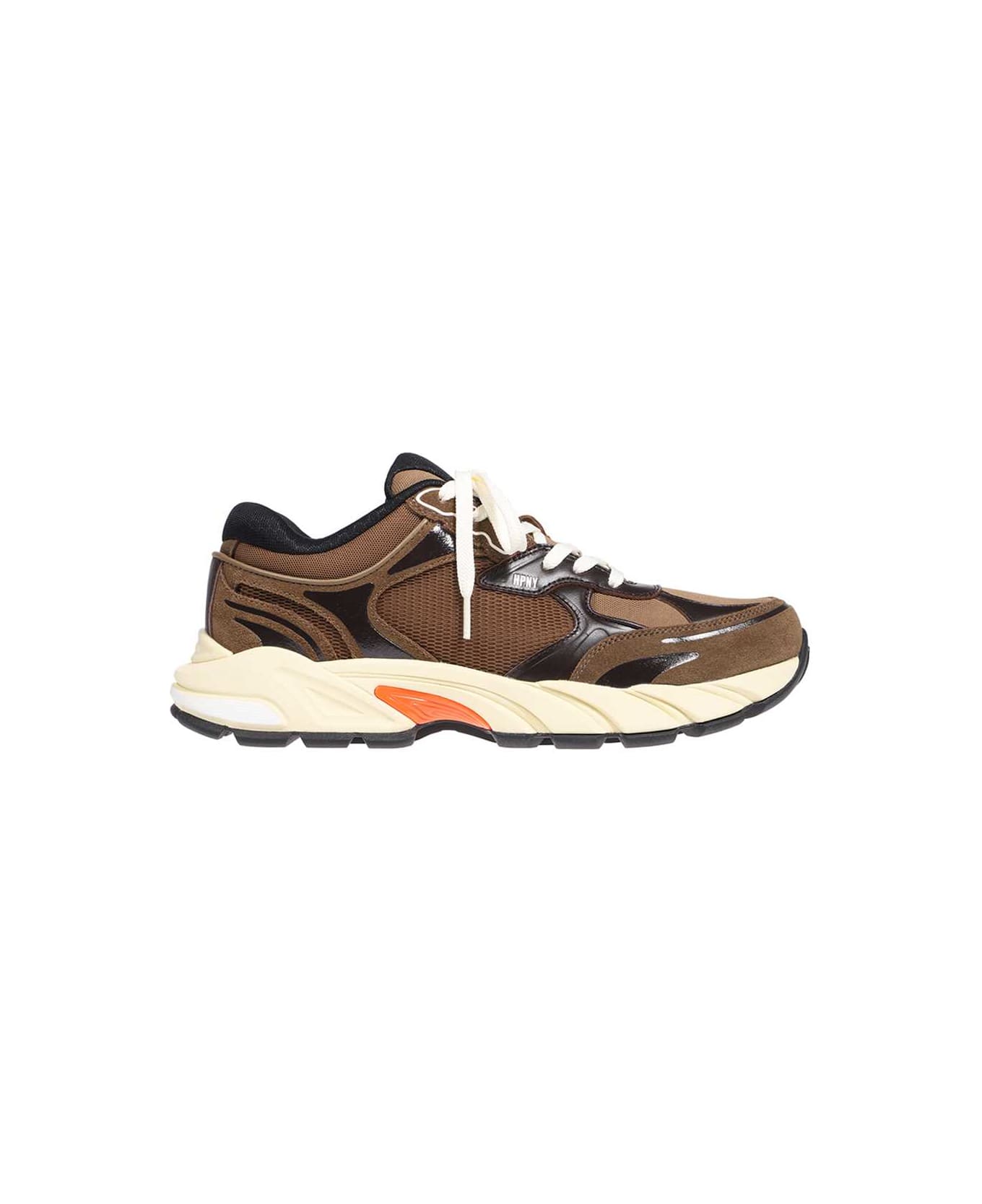 HERON PRESTON Block Stepper Suede Low-top Sneakers - brown