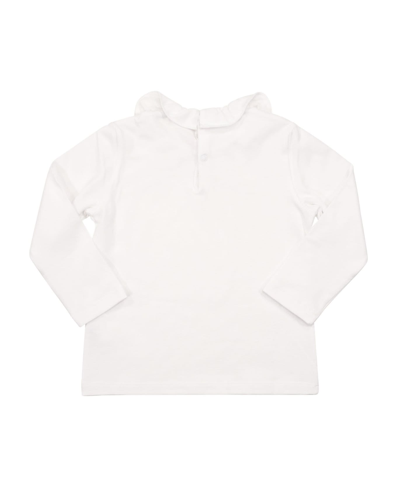 Il Gufo T-shirt With Ruffle Collar - White