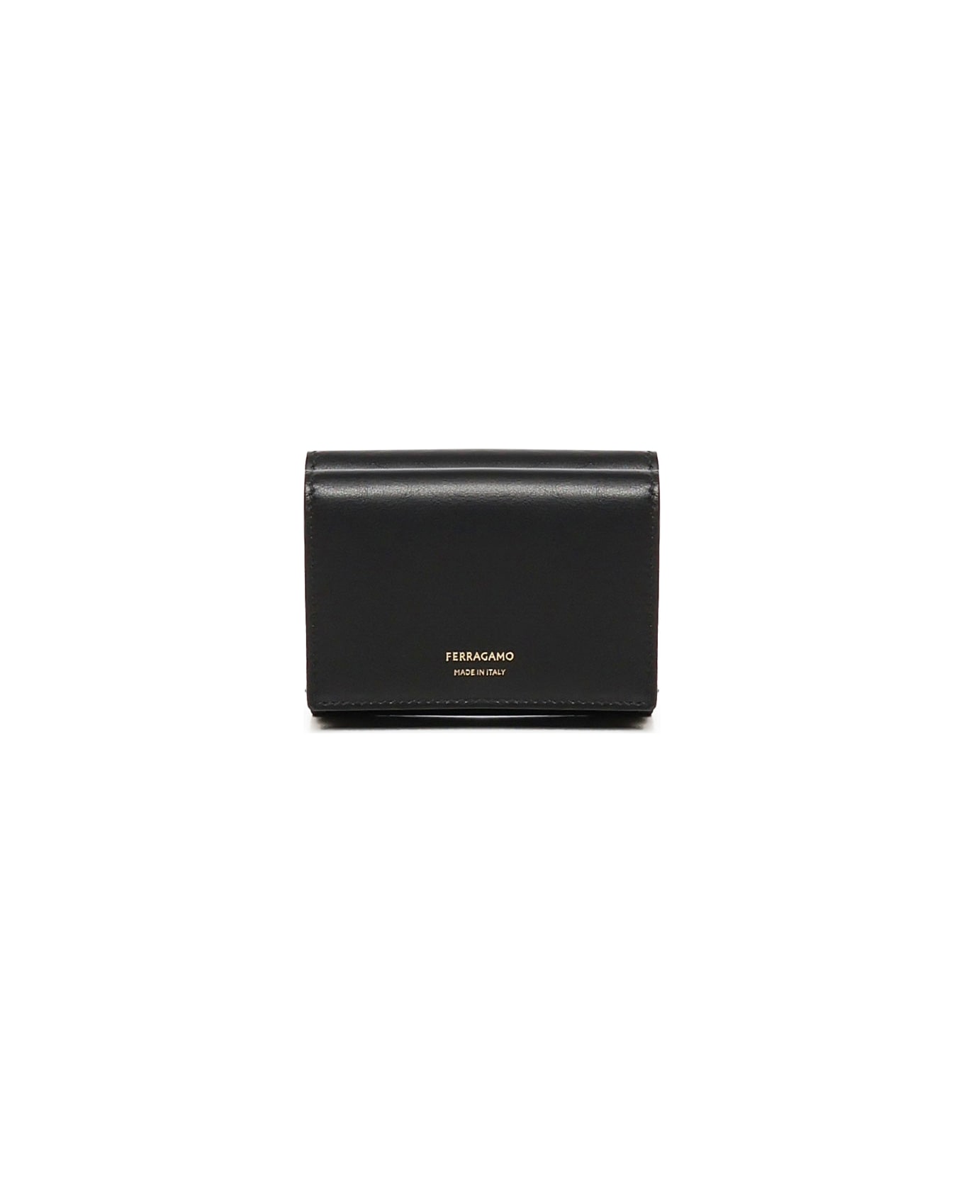 Ferragamo Two-tone Trifold Wallet - Black