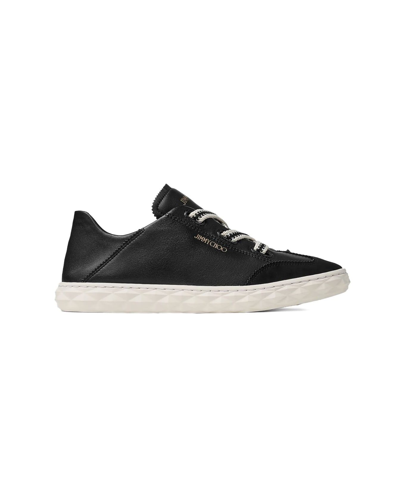 Jimmy Choo Diamond Light Leather Sneakers - Black