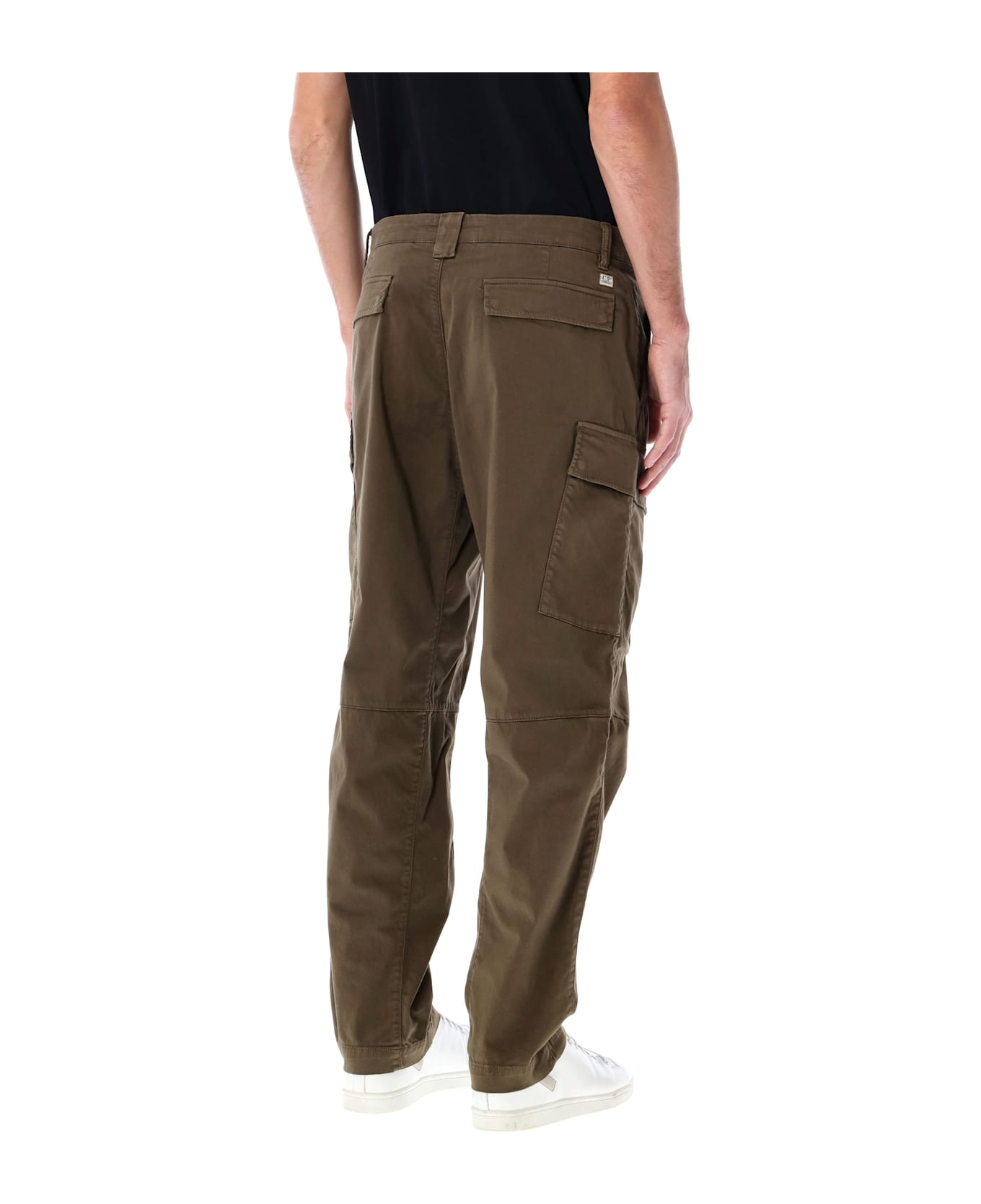 C.P. Company Stretch Sateen Loose Cargo Pants - IVY GREEN