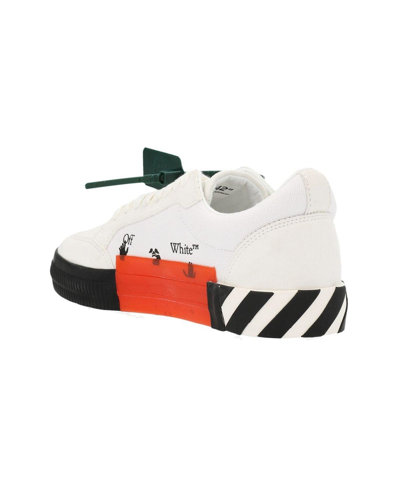 Off-White Vulcanized Lace-up Sneakers - White/navy