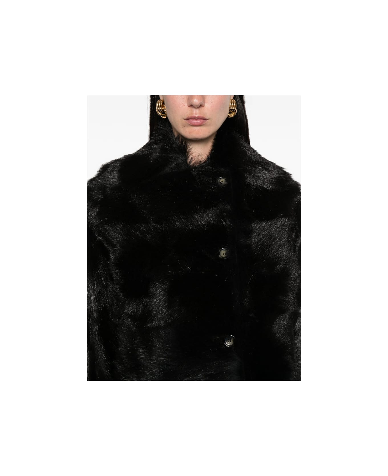 Alberta Ferretti Leather Outerwear - BLACK