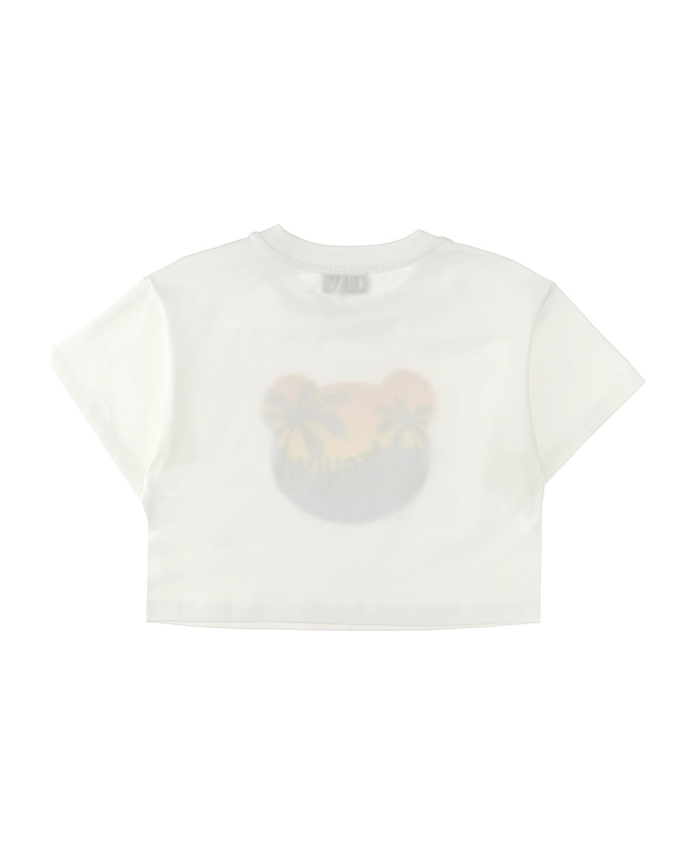 Moschino Logo Print Cropped T-shirt - White