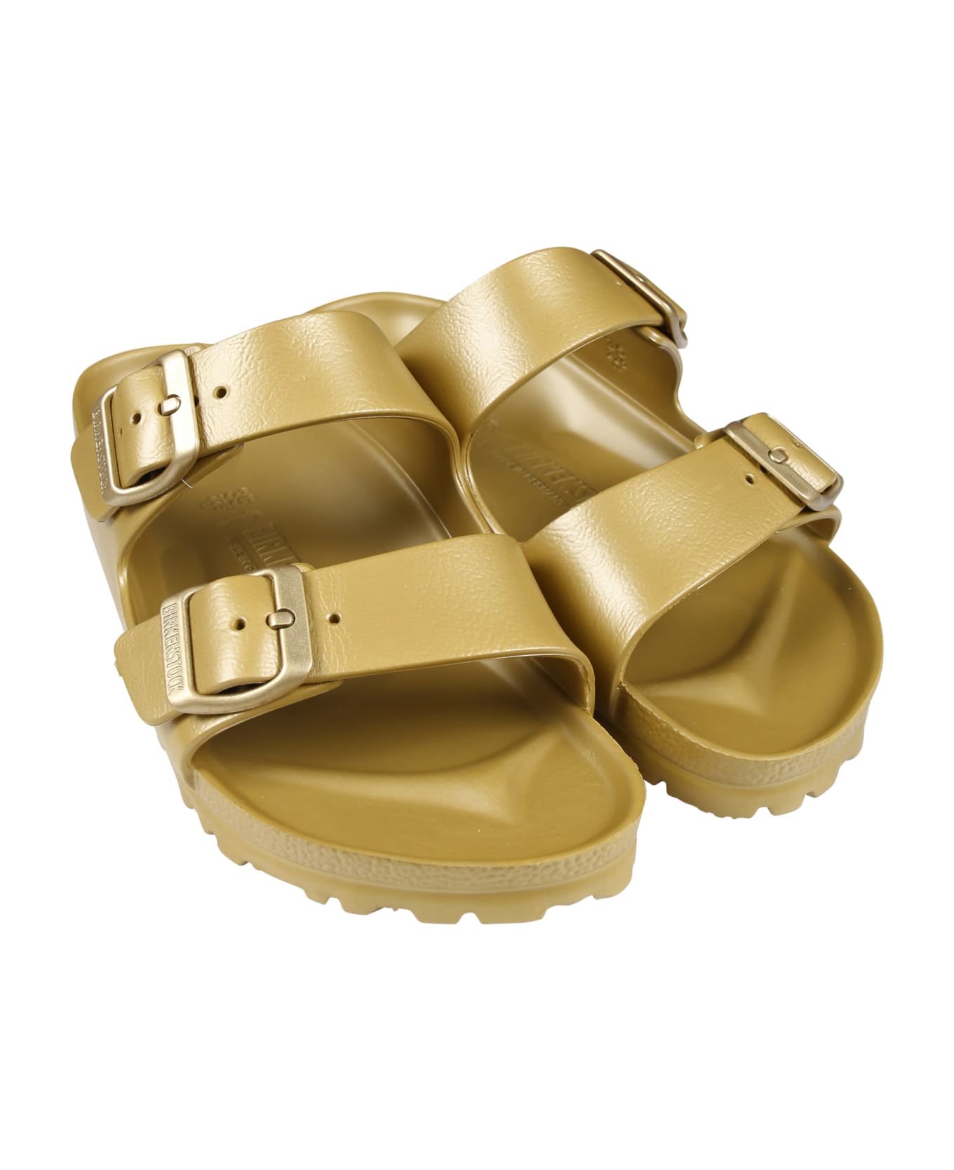 Birkenstock Arizona Eva Gold Sandals For Kids With Logo - Gold