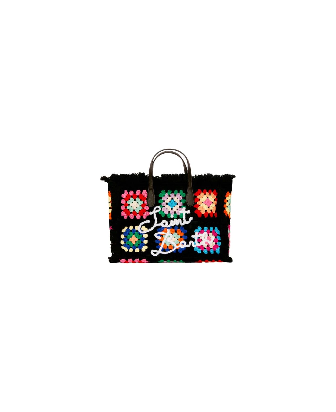 MC2 Saint Barth Colette Crochet Tiles Handbag - BLACK
