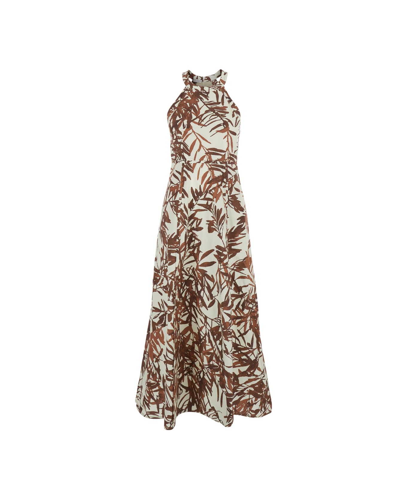 Brunello Cucinelli Sleeveless Printed Flare Dress - Multicolor