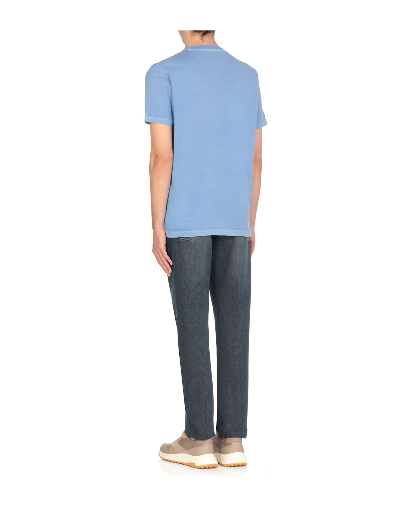 Fay T-shirt With Logo - Light Blue