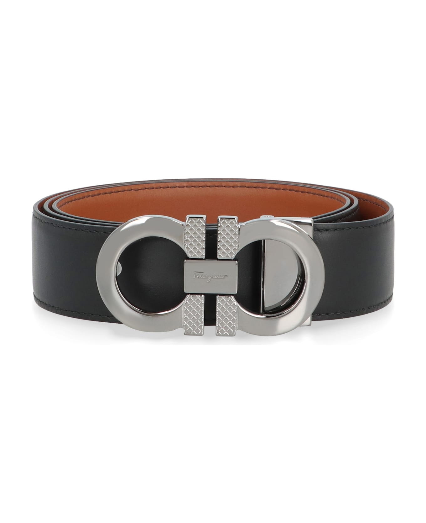 Ferragamo Reversible Leather Belt - Nero/new vicuna