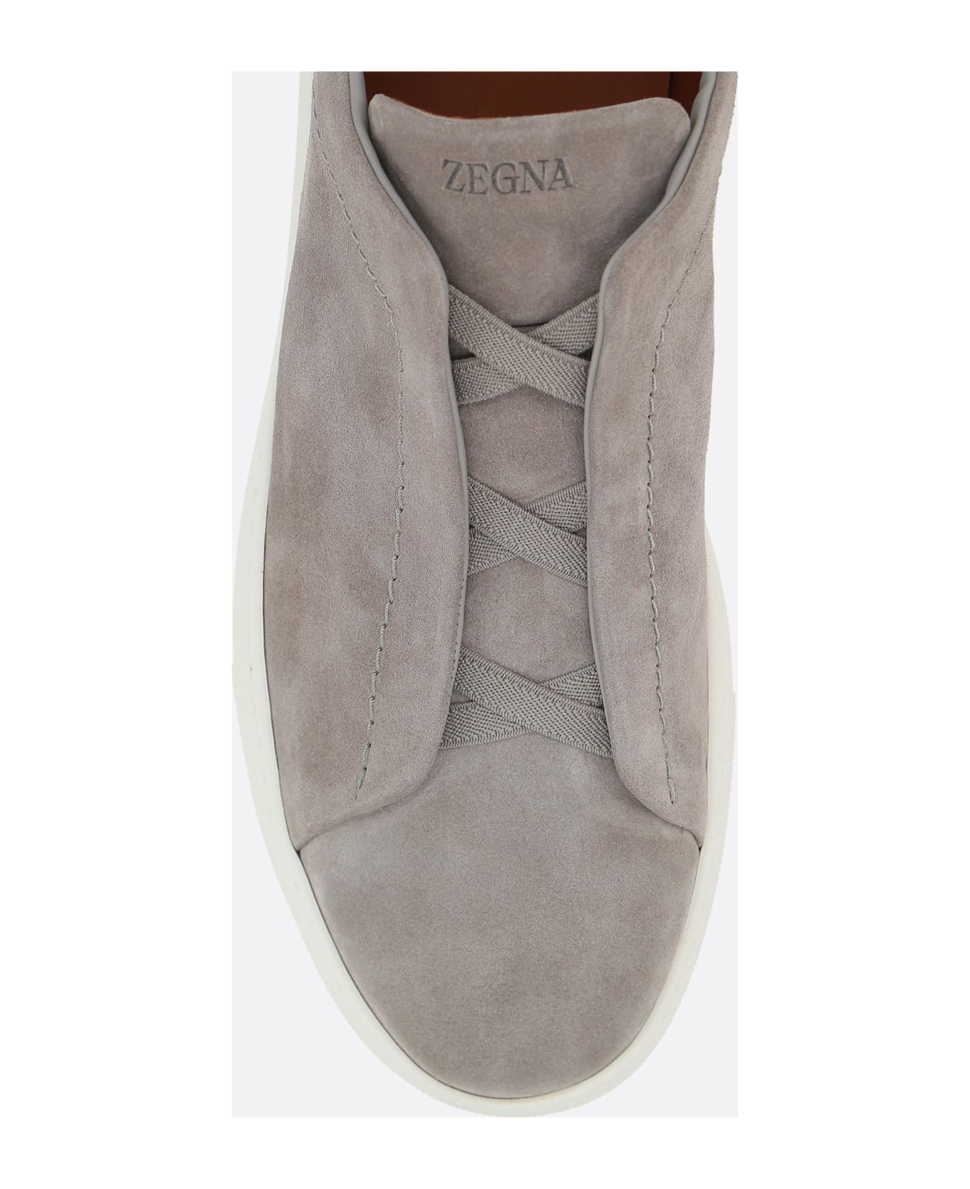 Zegna Triple Stitch Suede Sneakers - Grey