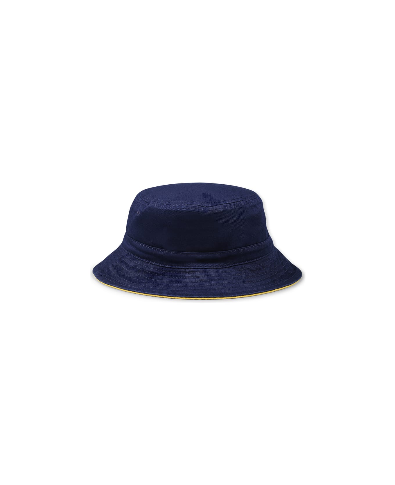 Ralph Lauren Reversible Blue Cloche For Boy With Polo Bear - Blue