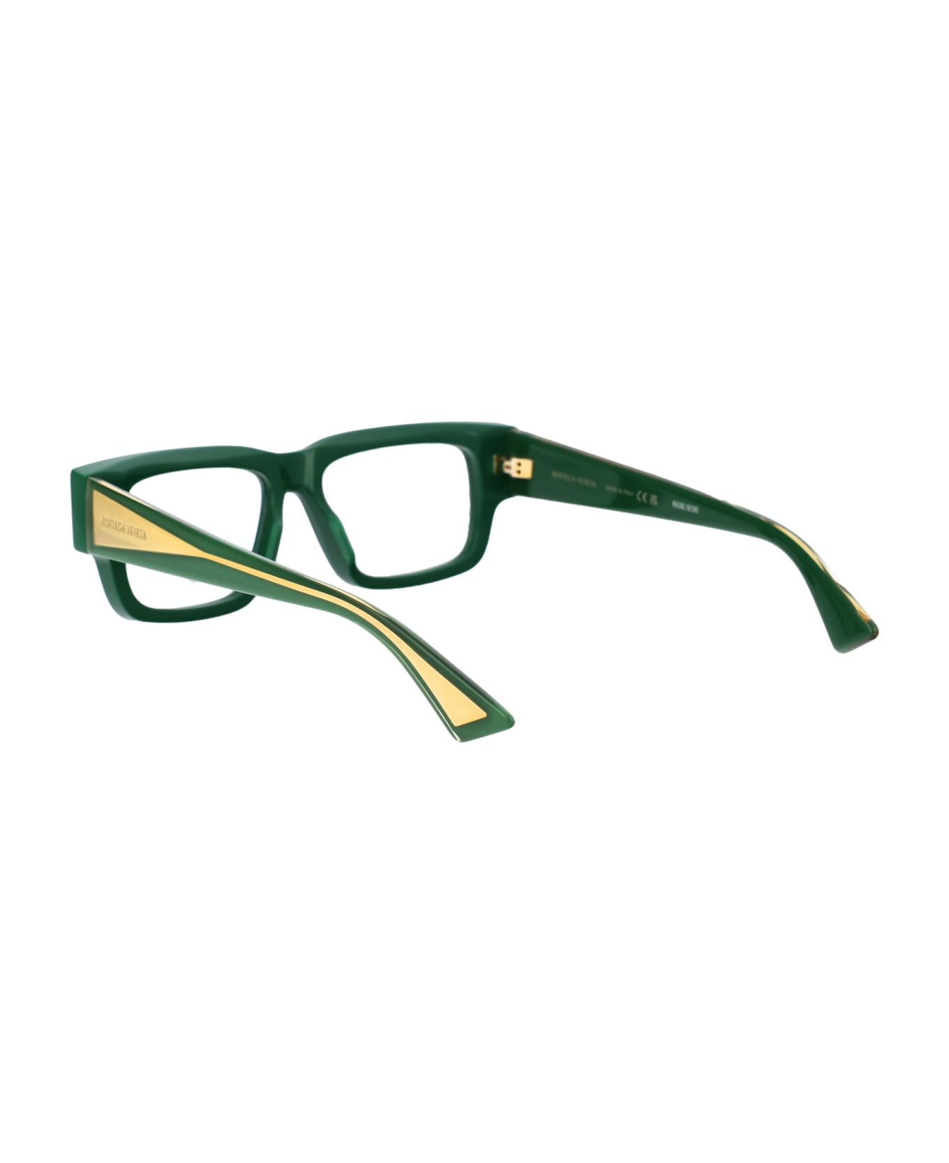 Bottega Veneta Eyewear Bv1280o Glasses - 003 GREEN CRYSTAL TRANSPARENT