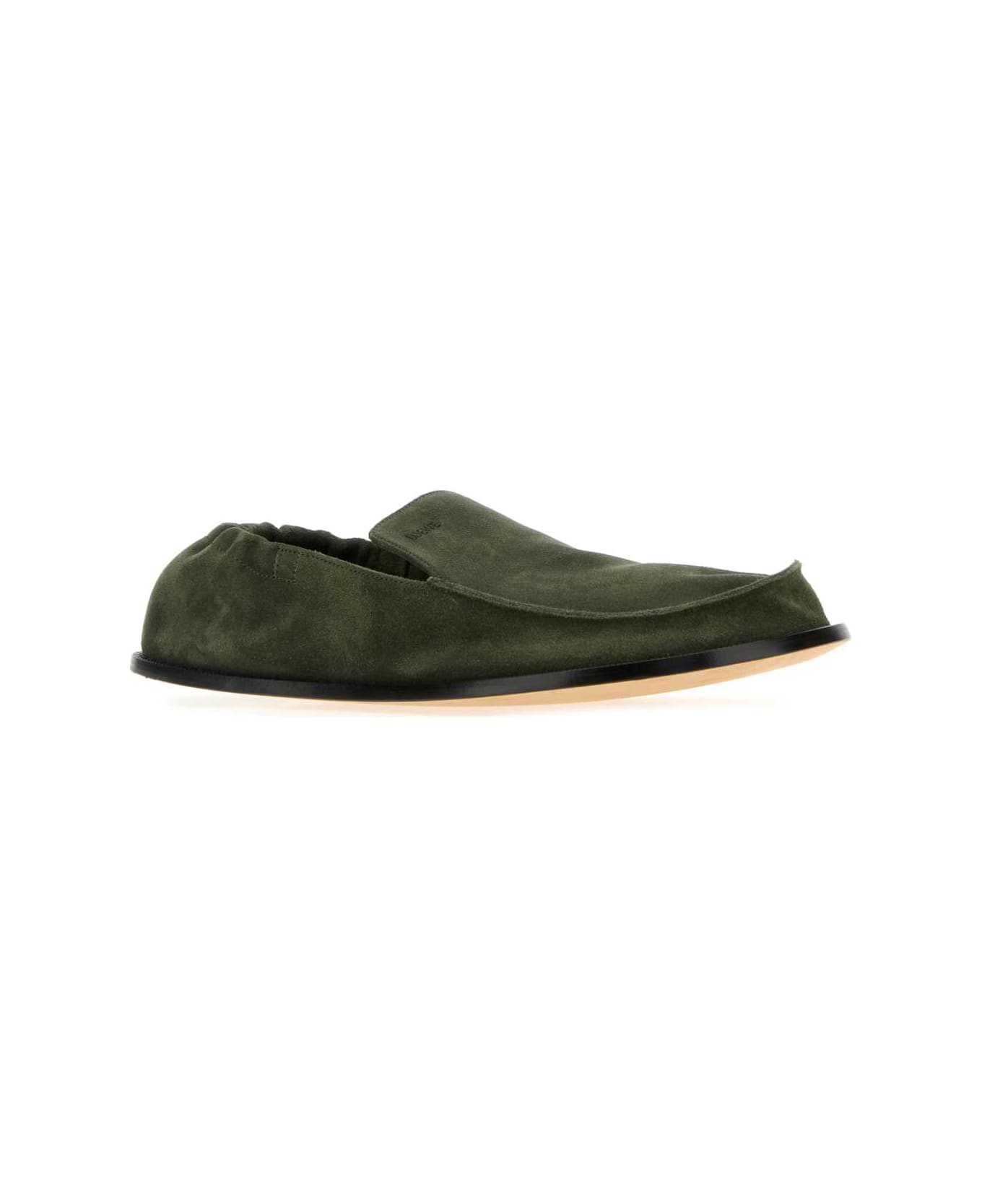 Loewe Olive Green Suede Flex Loafers - SAGE