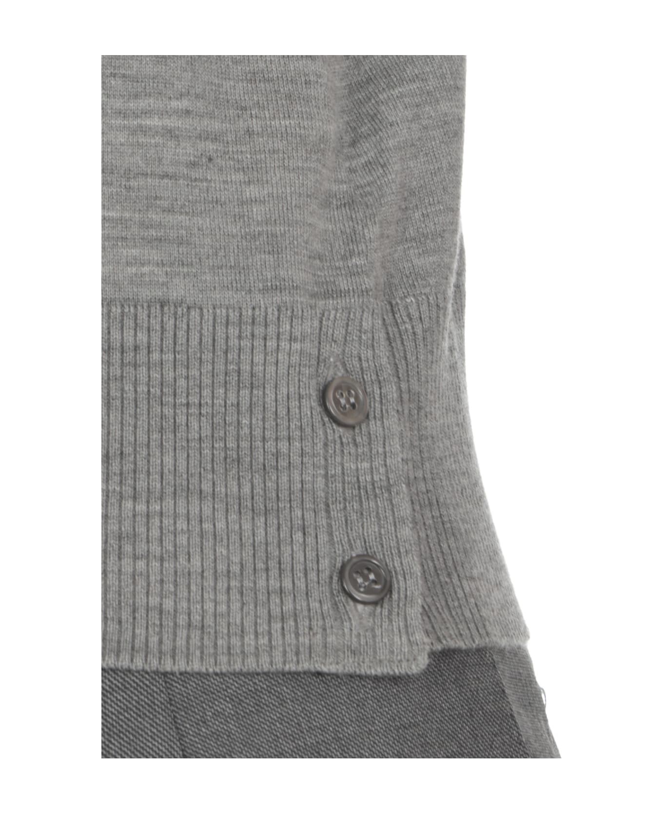 Thom Browne Gray Virgin Wool Sweater - Grey