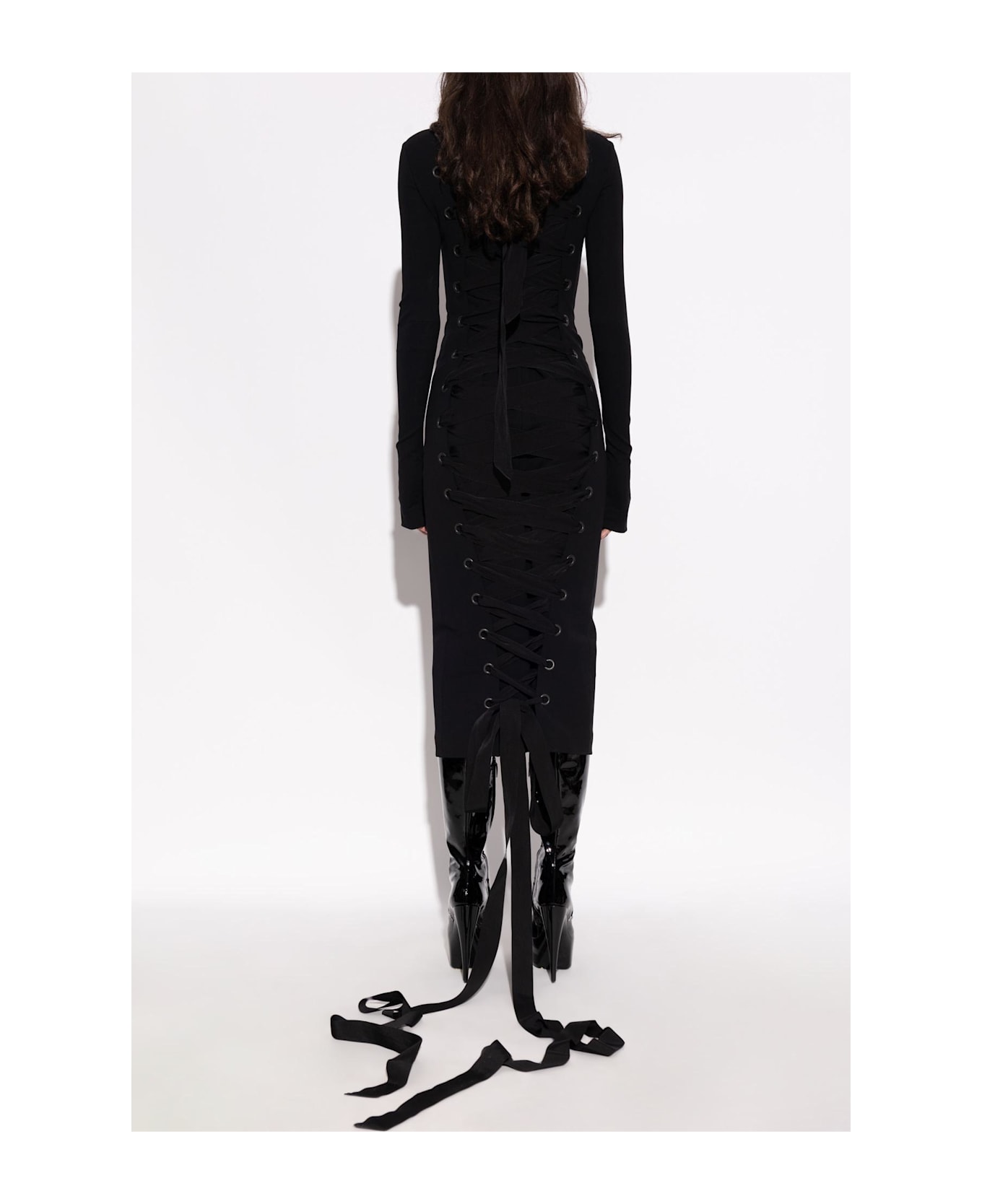 Balenciaga Dress With Stand-up Collar - Black