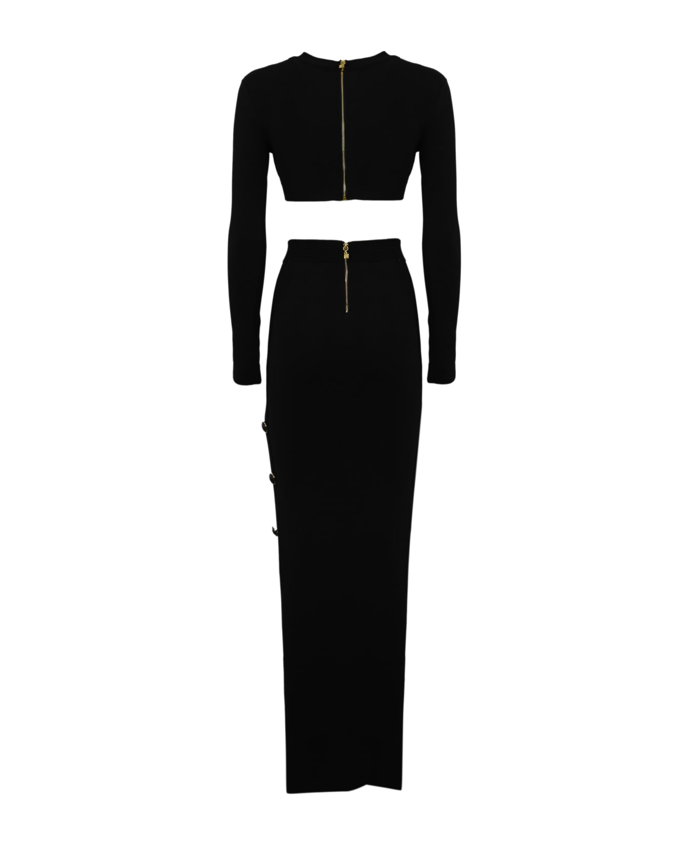 Elisabetta Franchi Black Knitted Suit - Nero ワンピース＆ドレス
