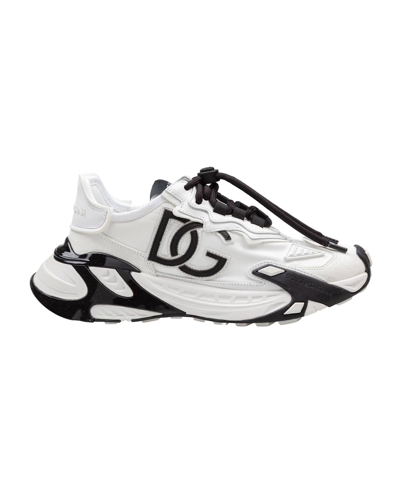 Dolce 
Gabbana Day Faster Viscose And Leather Sneakers, Black And White - white/black