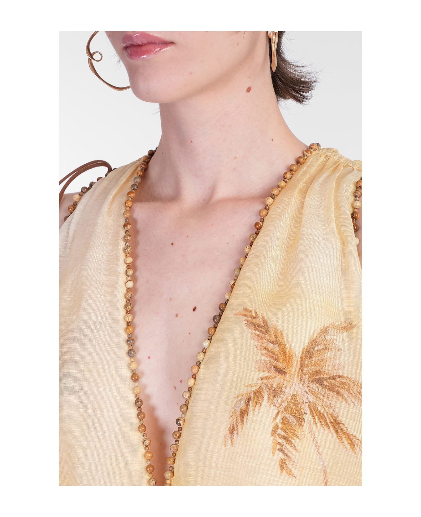 Zimmermann Mini Dress In Yellow Linen - yellow