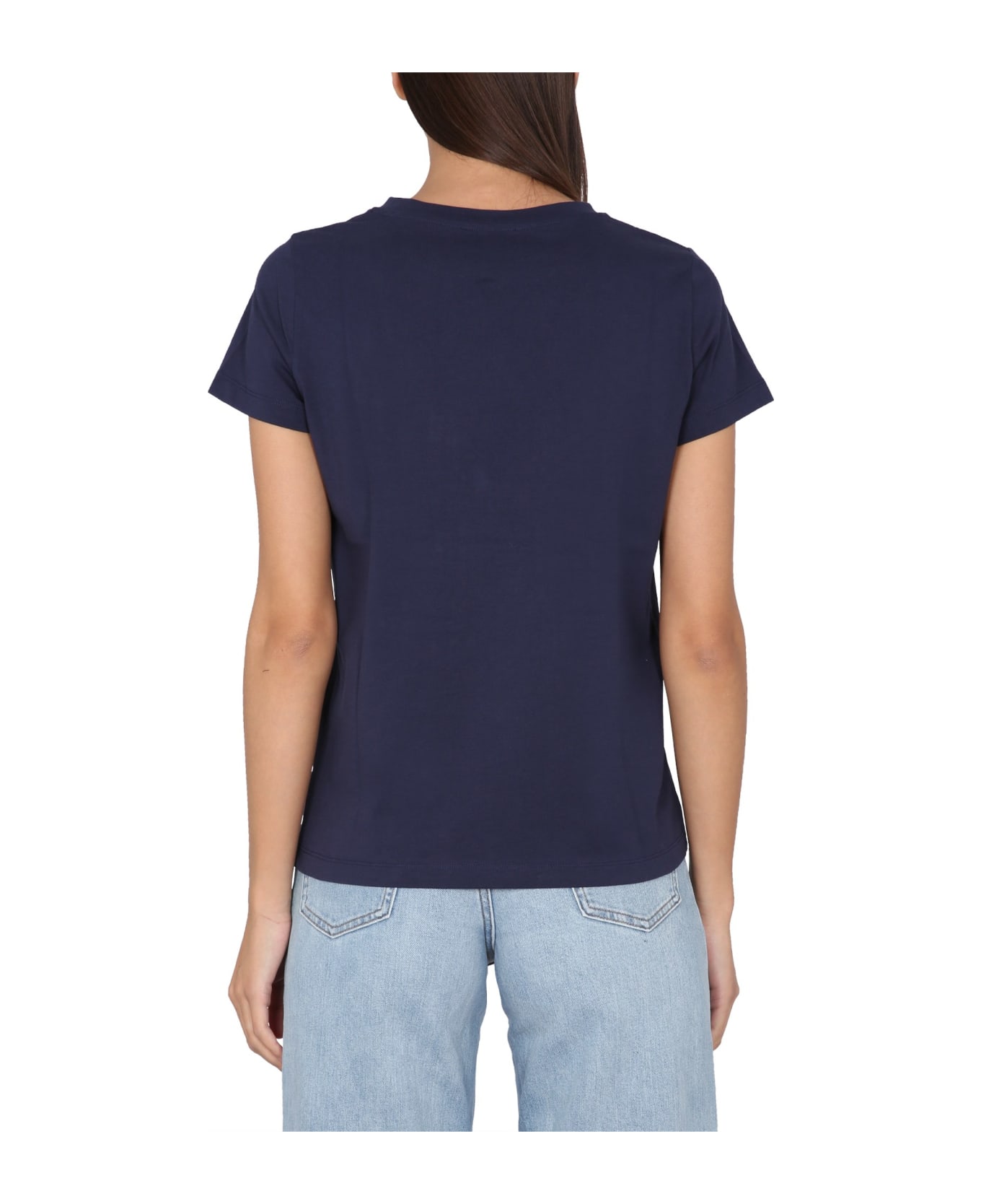A.P.C. T-shirt With Logo - Blu Tシャツ