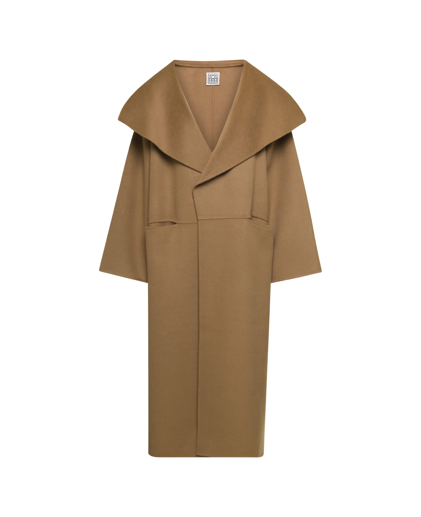 Totême Camel Brown Oversize Coat With Shawl Lapels In Wool And Cashmere Woman Toteme - Camel