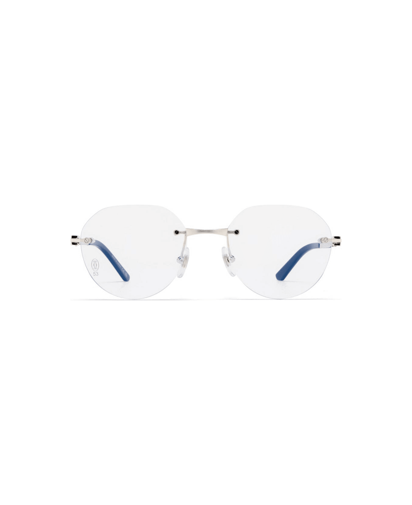 Cartier Eyewear Glasses - Siver e nero opaco アイウェア