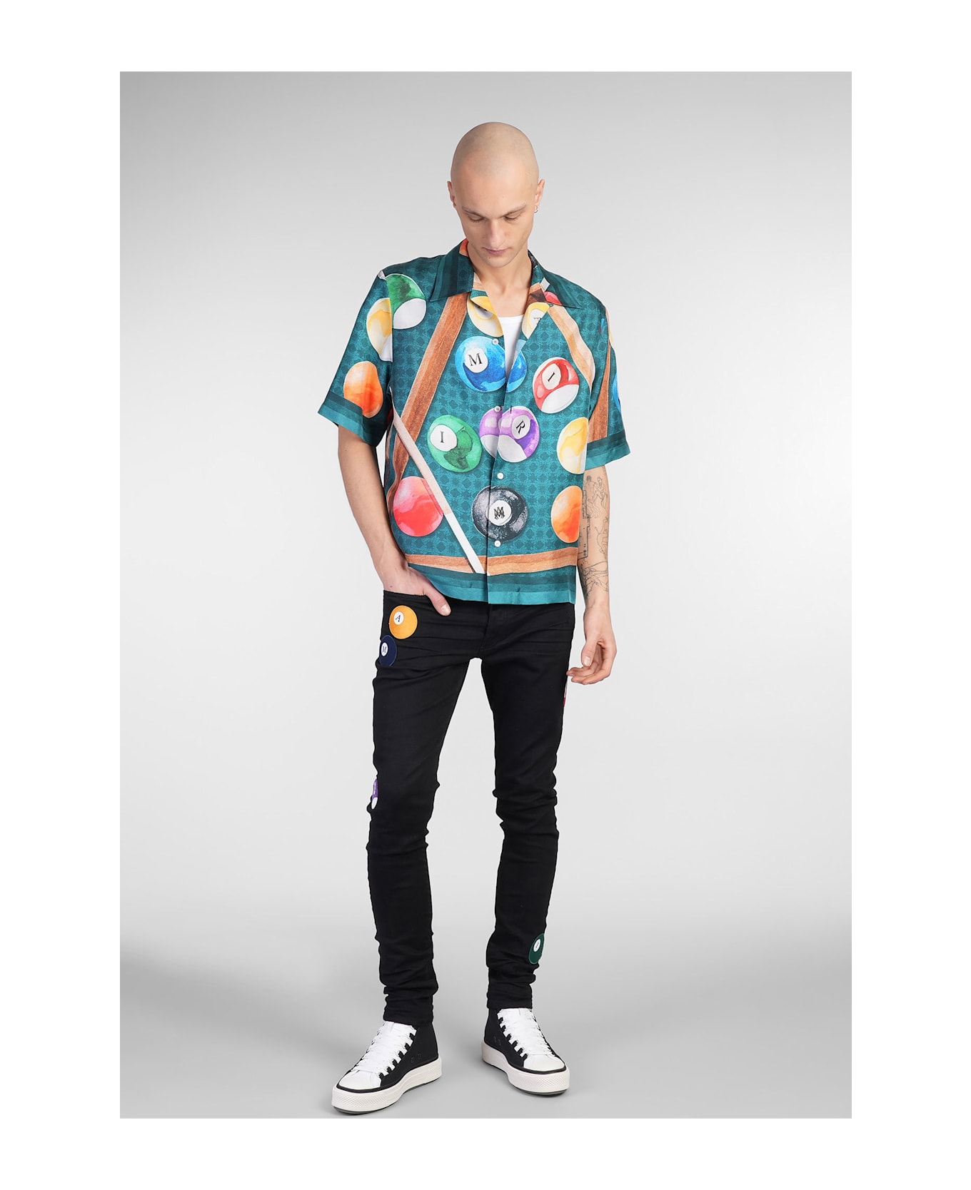 AMIRI Shirt In Green Silk - green