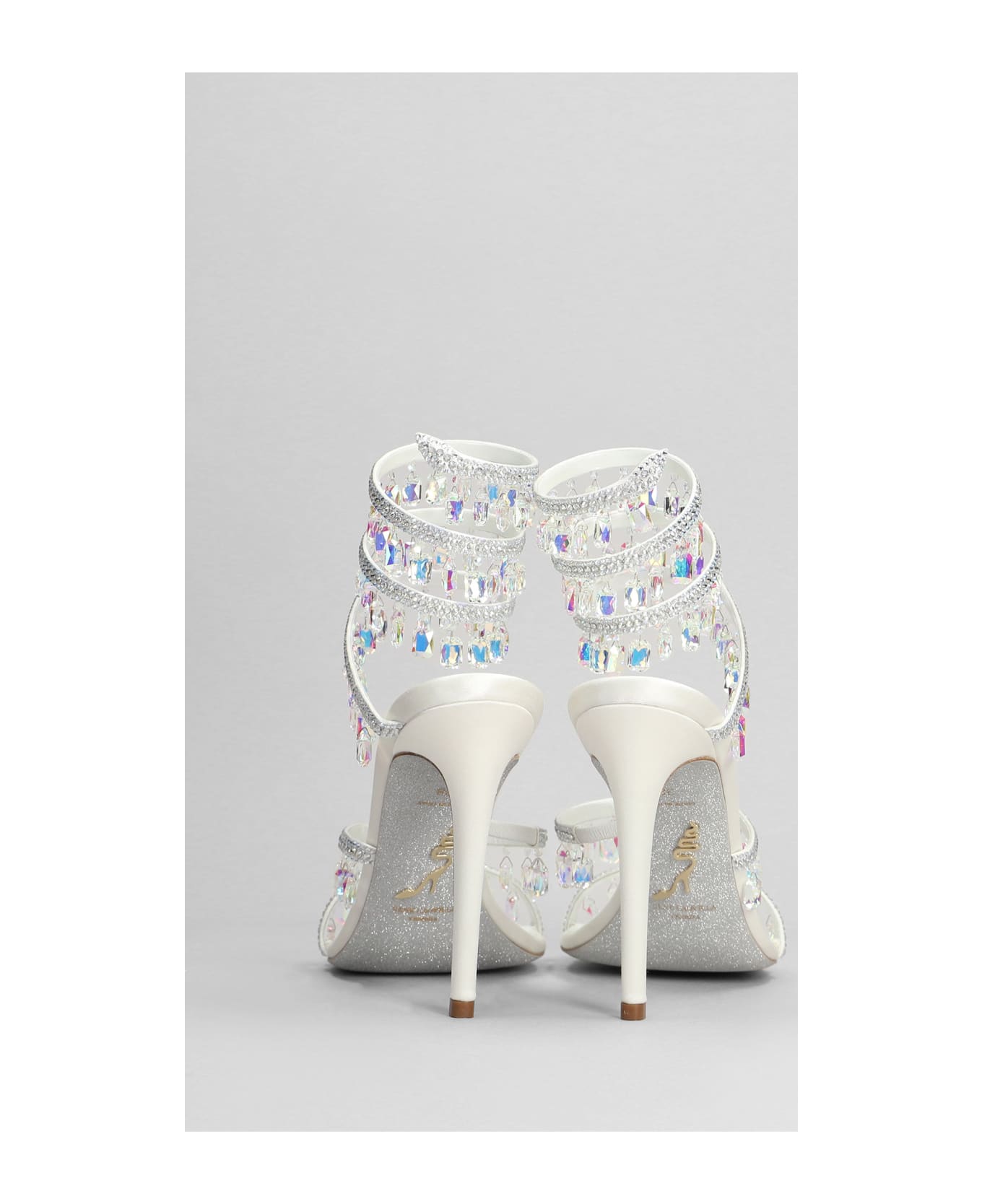René Caovilla Chandelier Sandals In White Leather - white